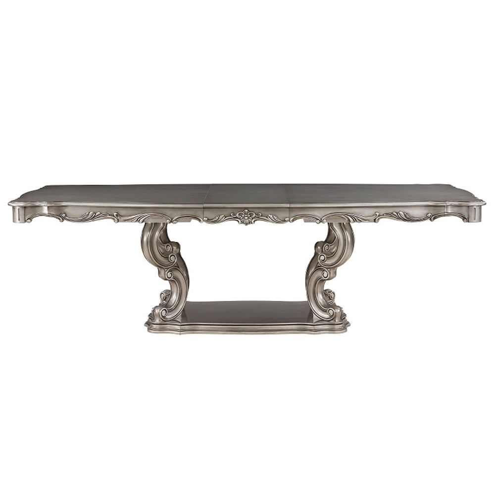 Ariadne - Dining Table With Pedestal - Antique Platinum, silver, view 8