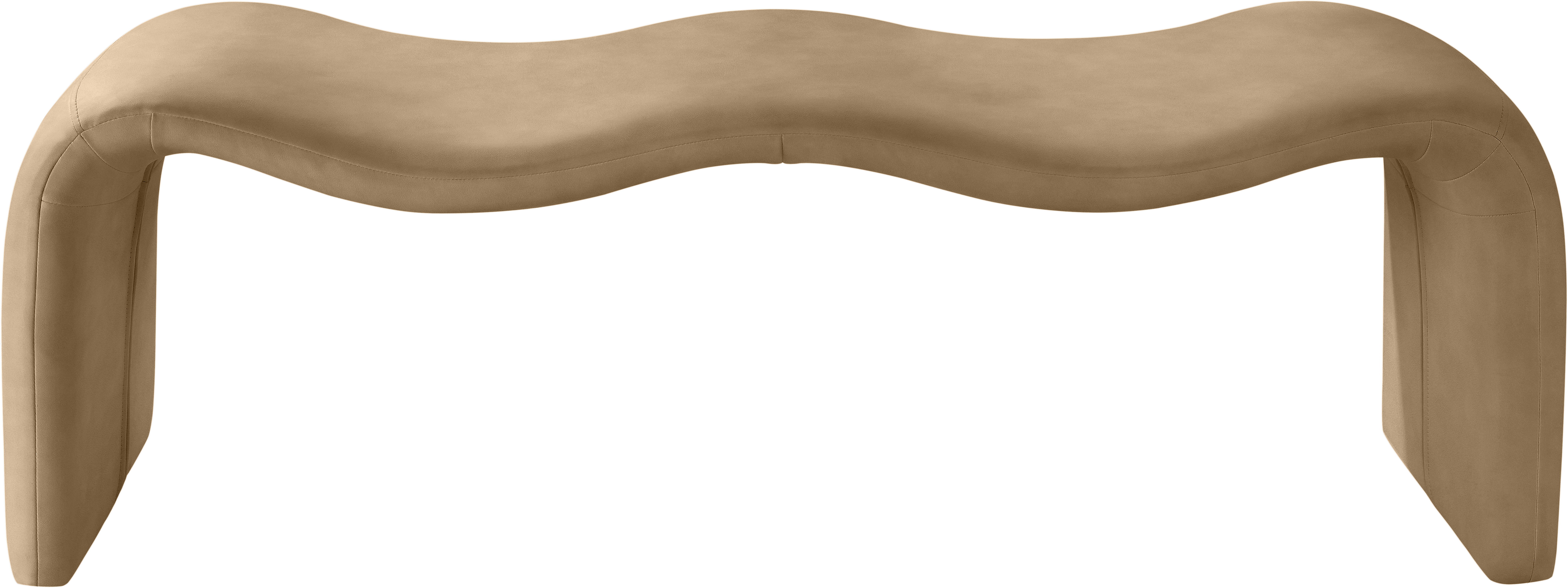 Willow - Faux Leather Bench - Tan
