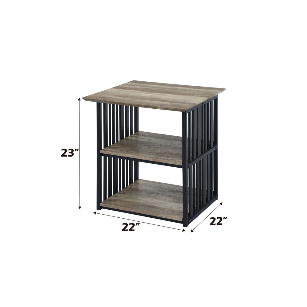 Zudora - Nightstand - Antique Oak & Black, black, view 7
