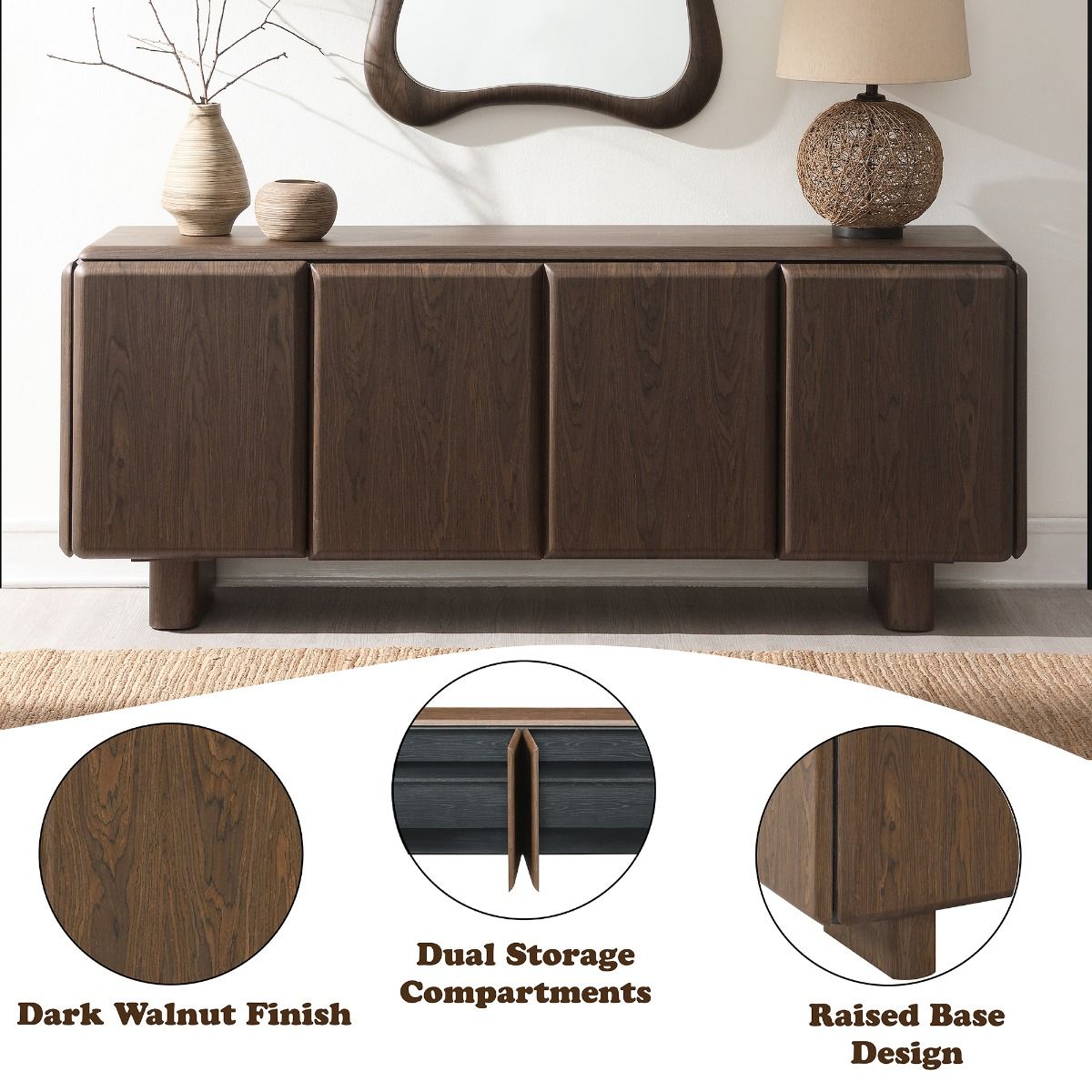 Lanza - Console Table - Dark Walnut, dark brown, view 7