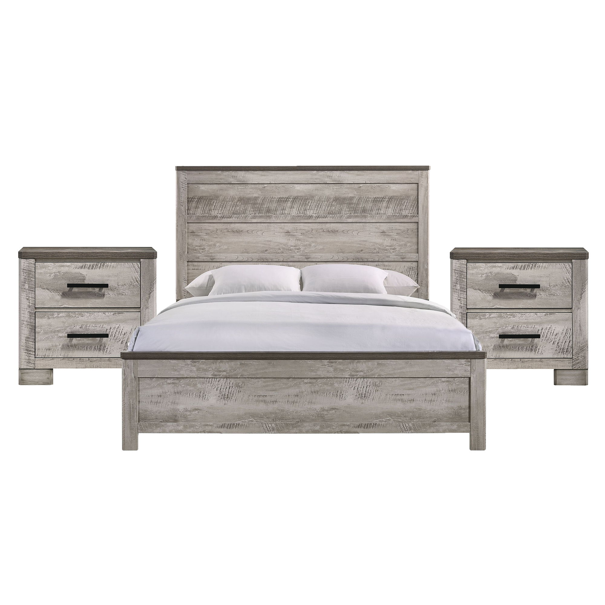 King · 3 Pc · Bedroom Set With 2 Nightstands