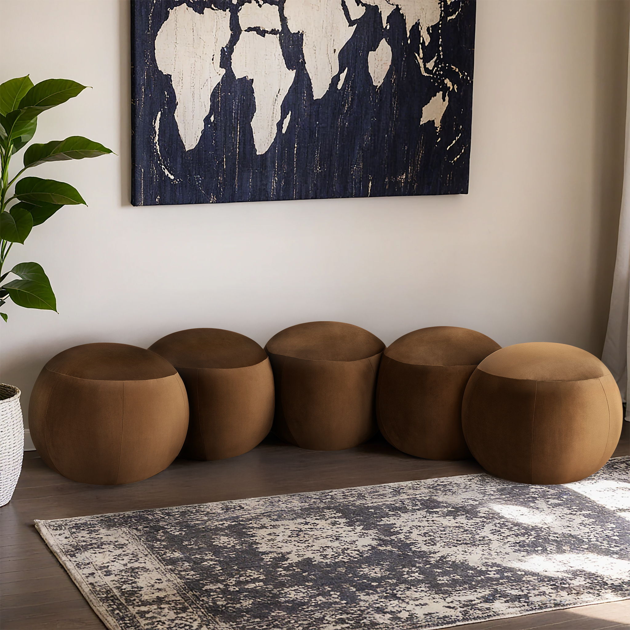 Apollo - 74.5" Velvet Bench - Saddle