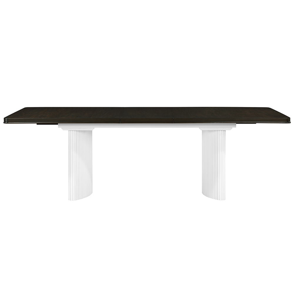 Carena - Dining Table With Leaf - White & Brown, white, view 6