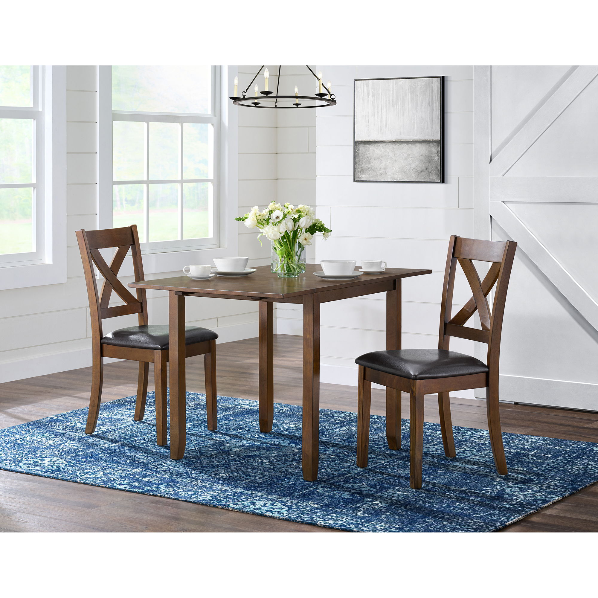 Alex - 3 Piece Dining Set With Drop Leaf Table - Espresso Image
