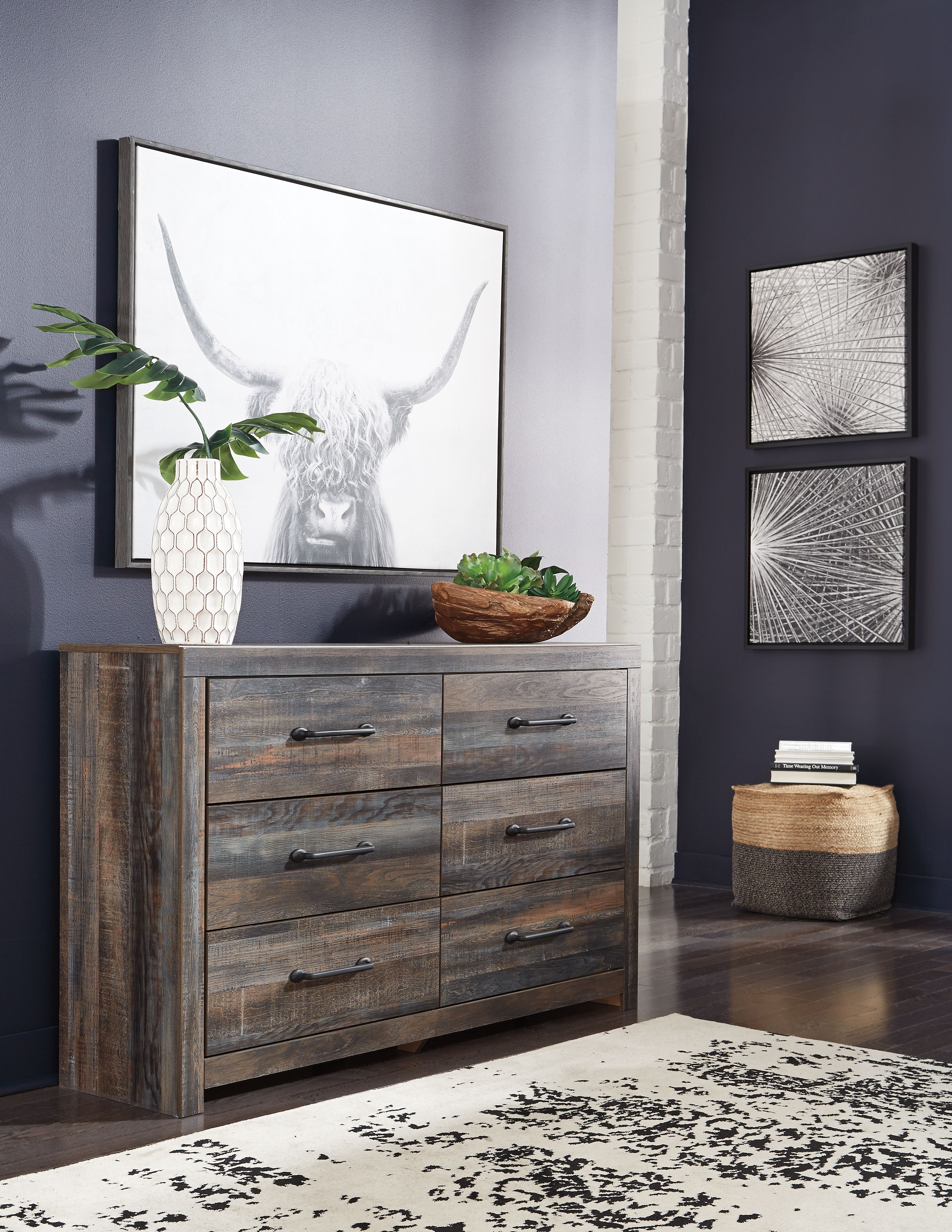 Drystan - Full Bookcase Bed With 4 Storage Drawers - 8 Pc. - Dresser, Mirror, Chest, Full Bed - Multi