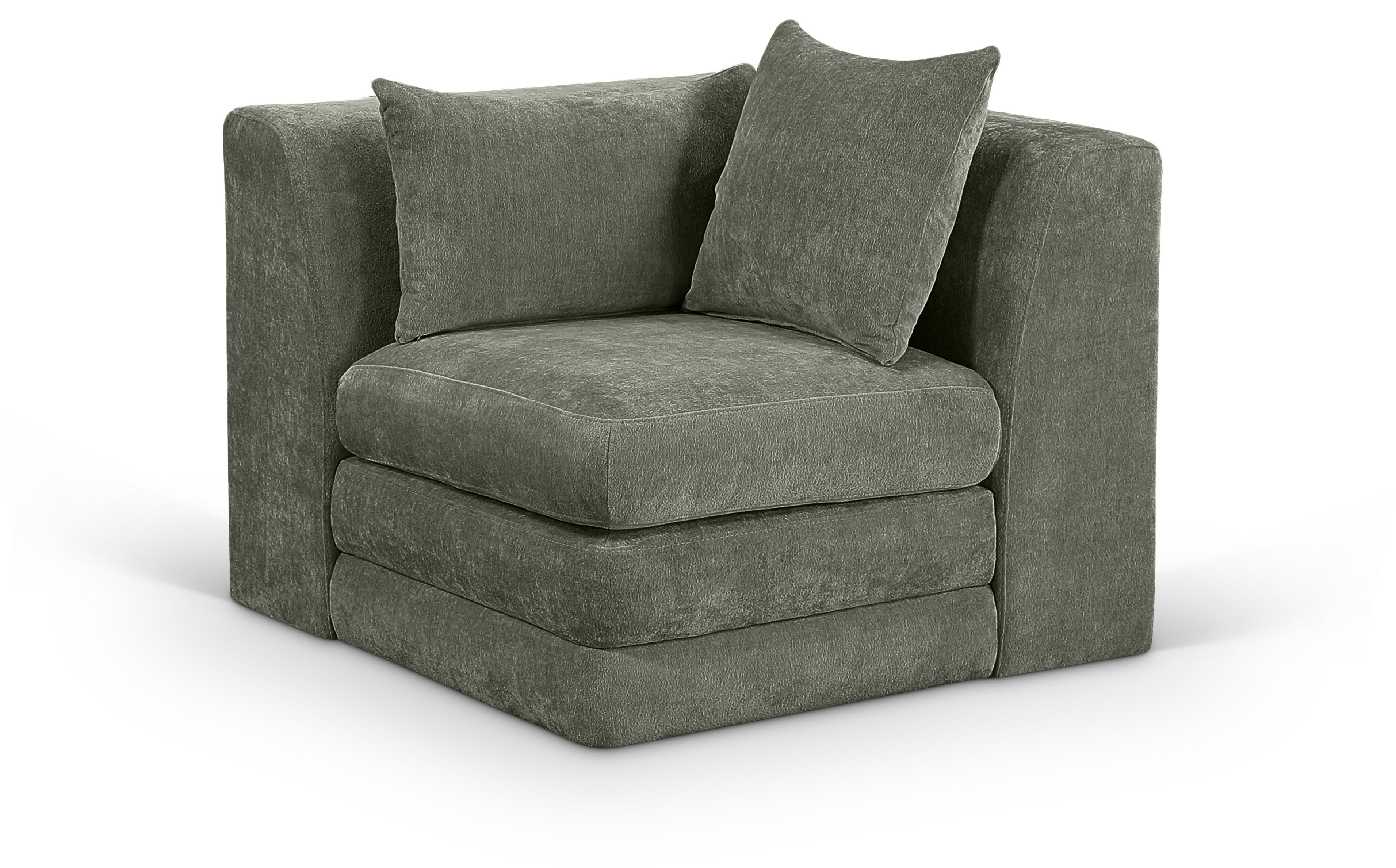 Chenille Fabric Upholstered Modular Corner Chair