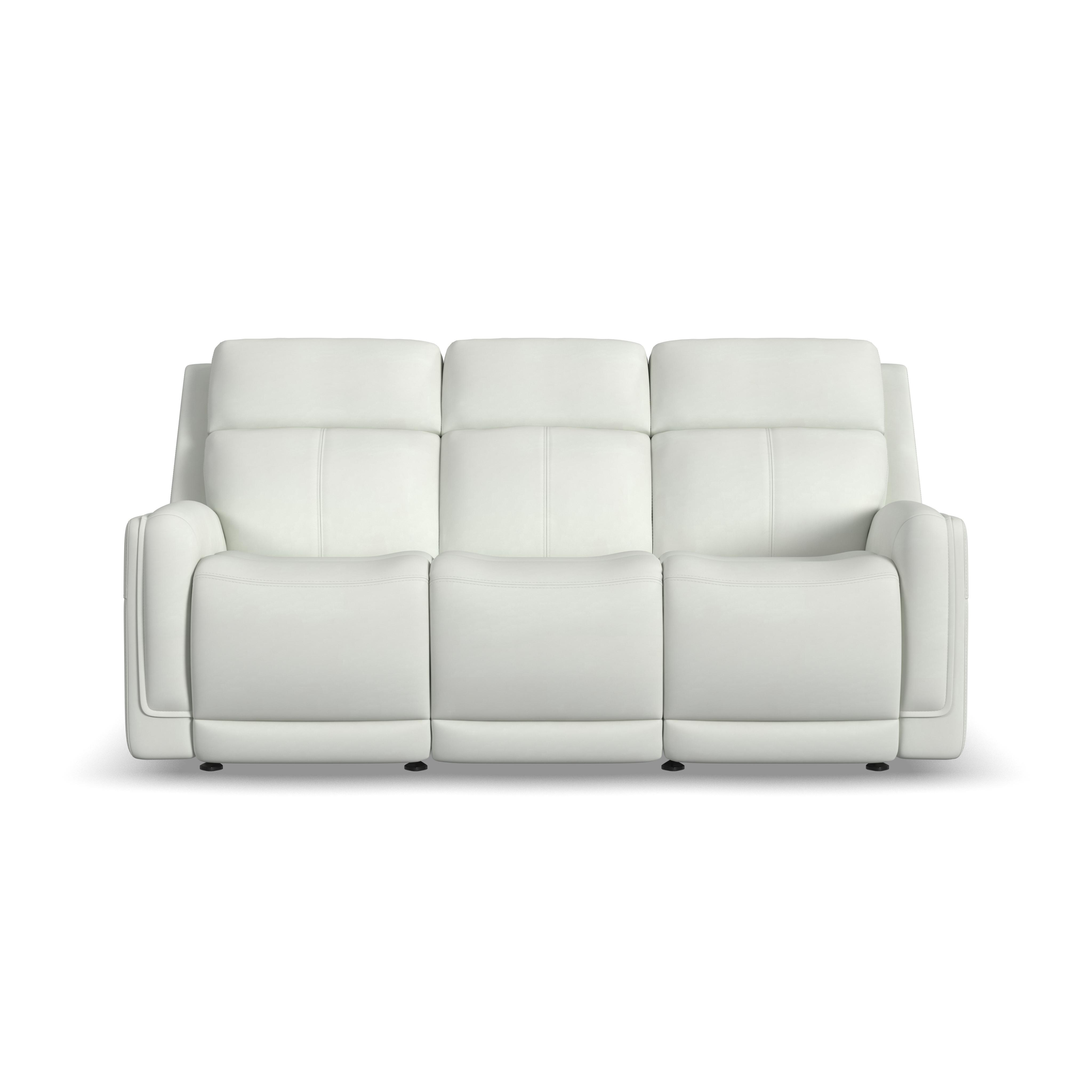 Alister - Power Gliding Sofa With Power Headrests & Lumbar - Porcelain, white, view 5