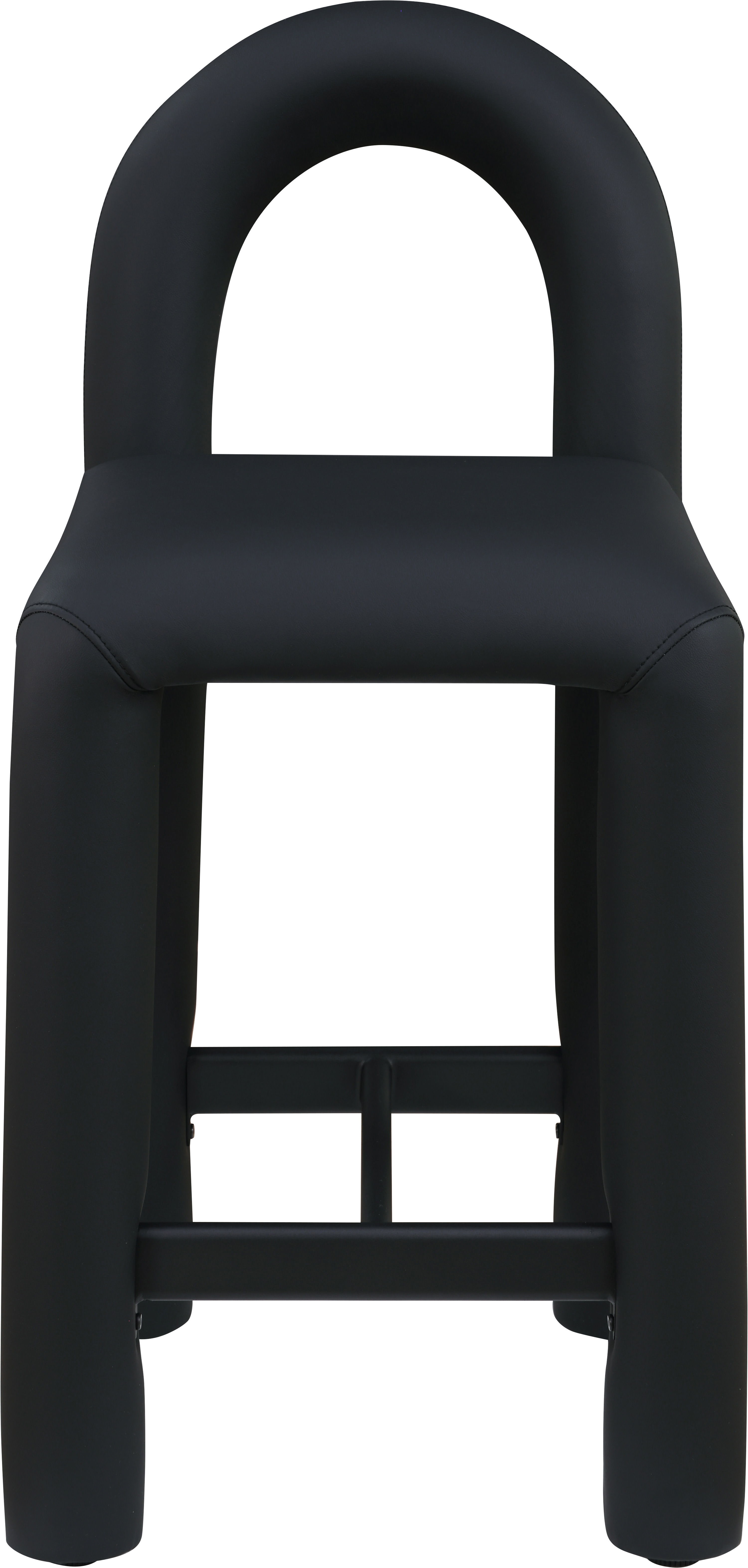 Amari - Faux Leather Stool - Black