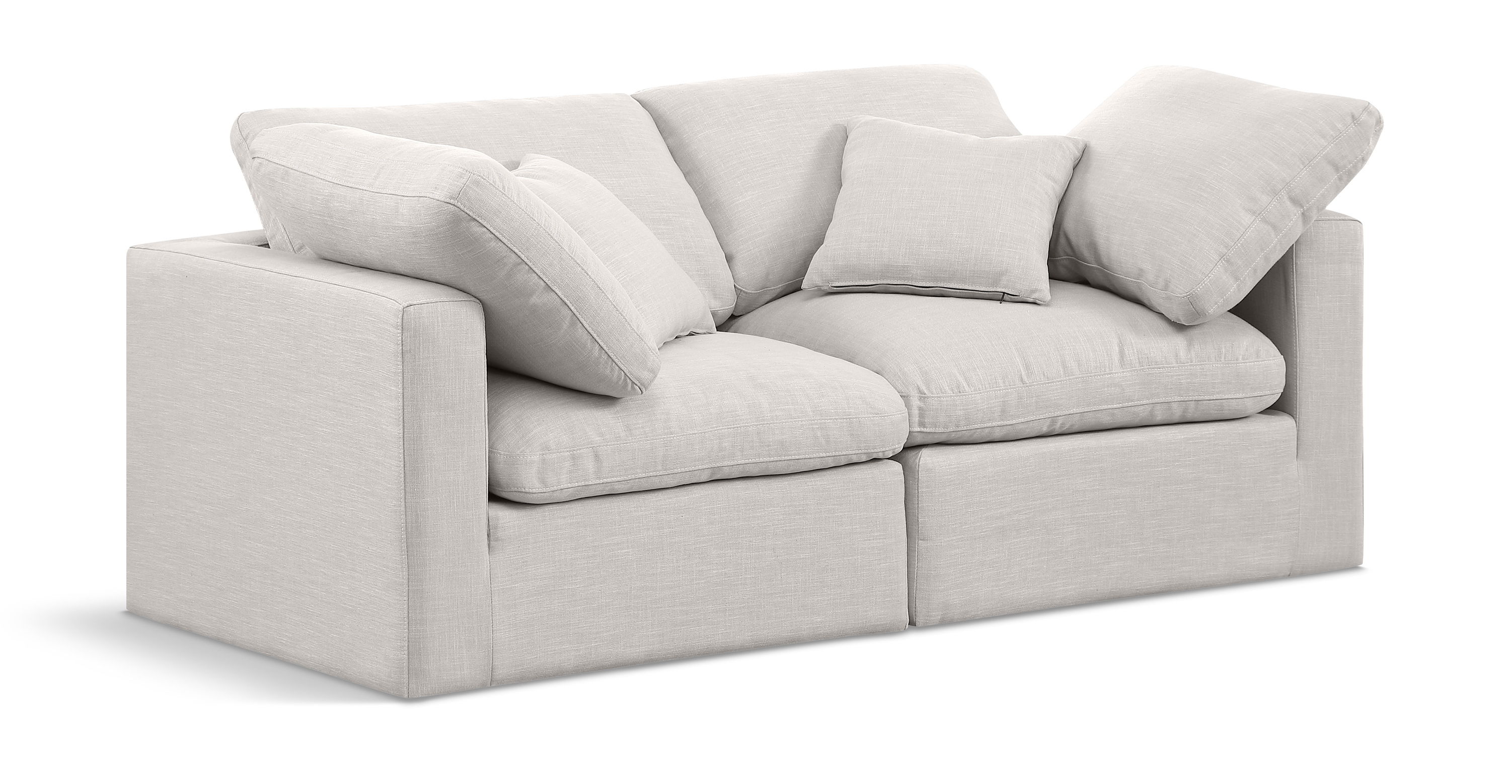 Indulge - Linen 2 Seat Modular Sofa - Cream
