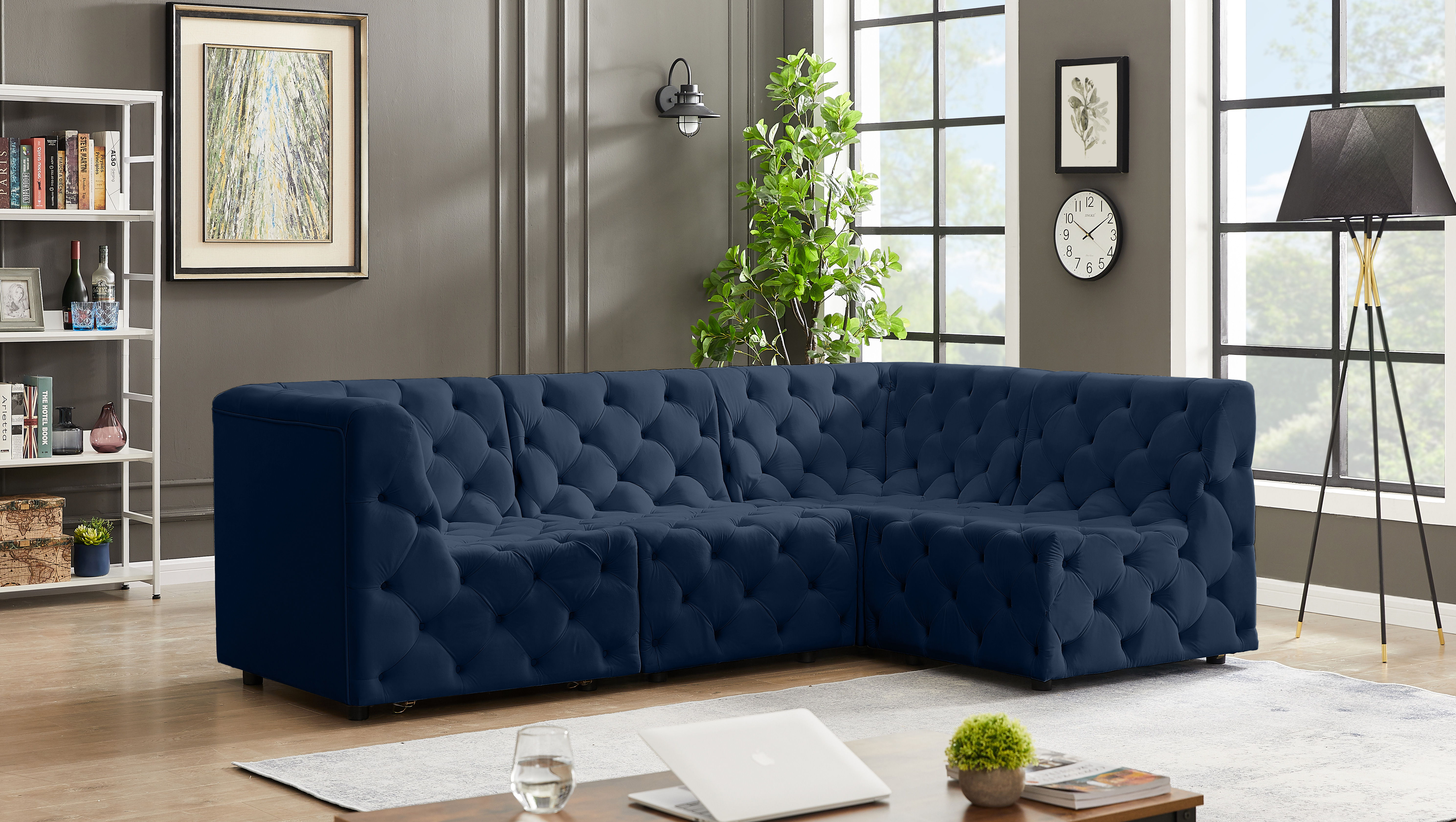 Tuft - 4 Piece Modular Sectional - Navy