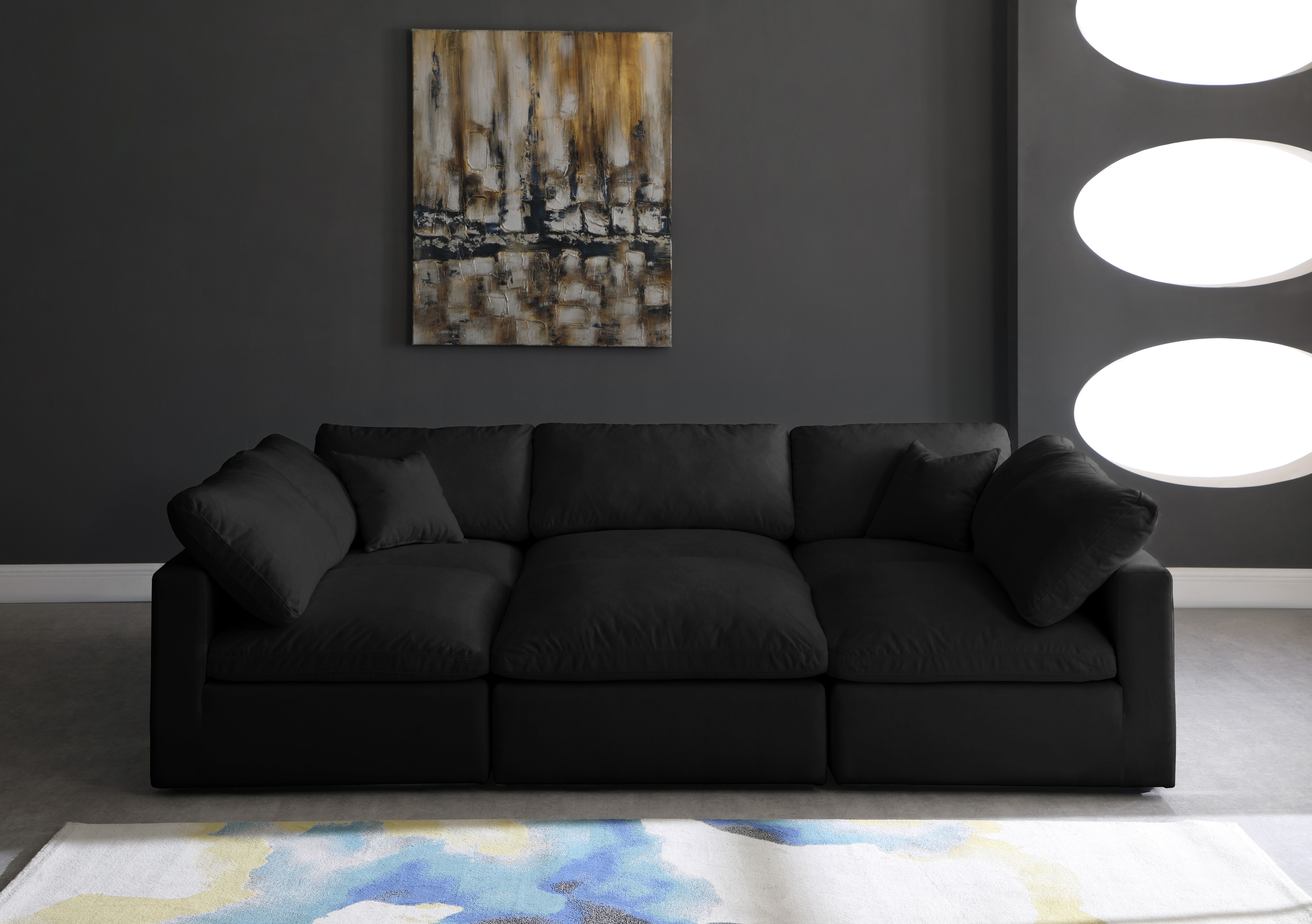 Plush - 6 Piece Modular Sectional - Black