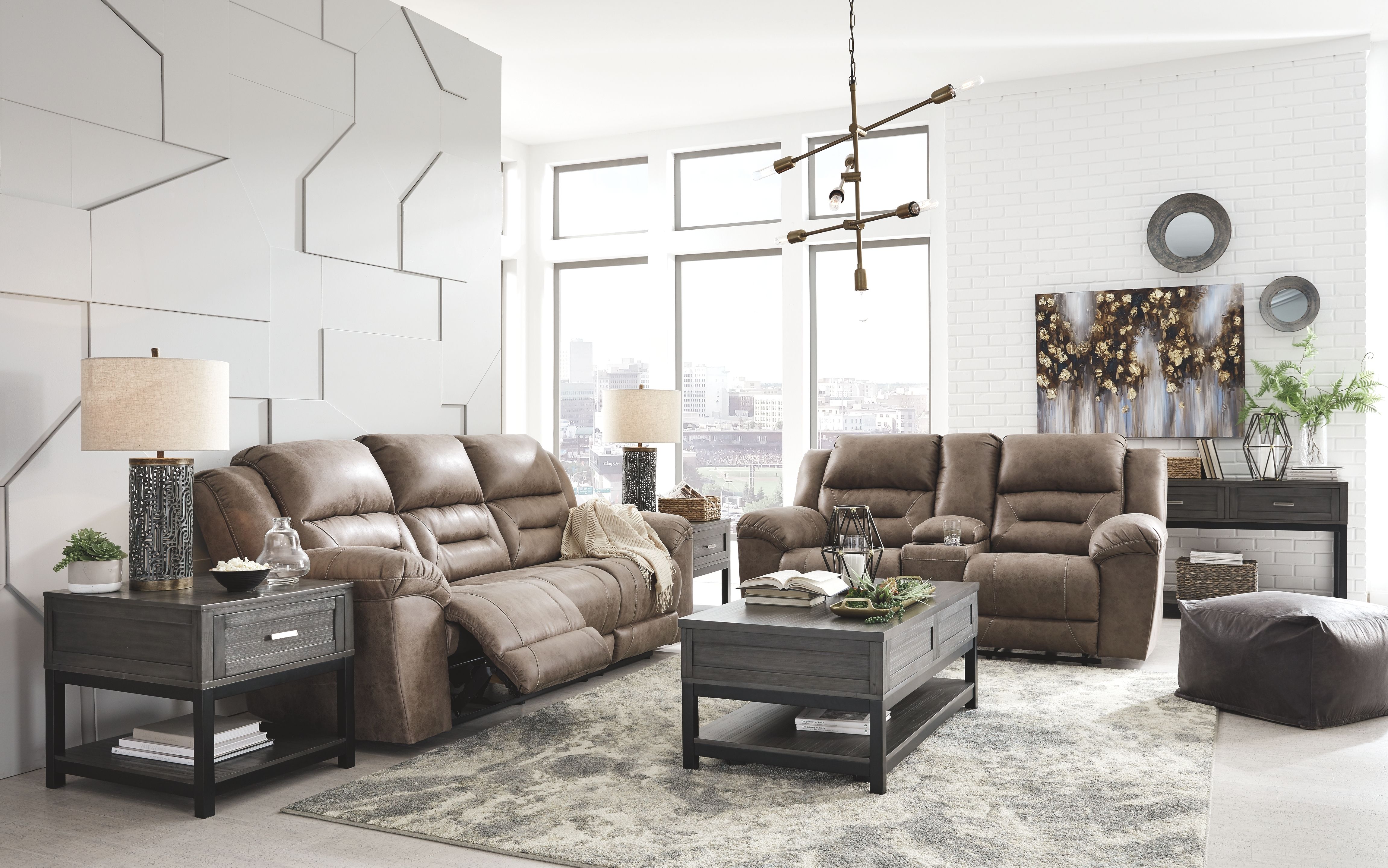 Stoneland - 2 Pc. - Reclining Sofa, Loveseat - Fossil