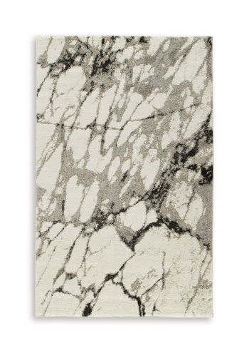 Worthbrook – 5′ x 7′ Rug – White / Black / Gray
