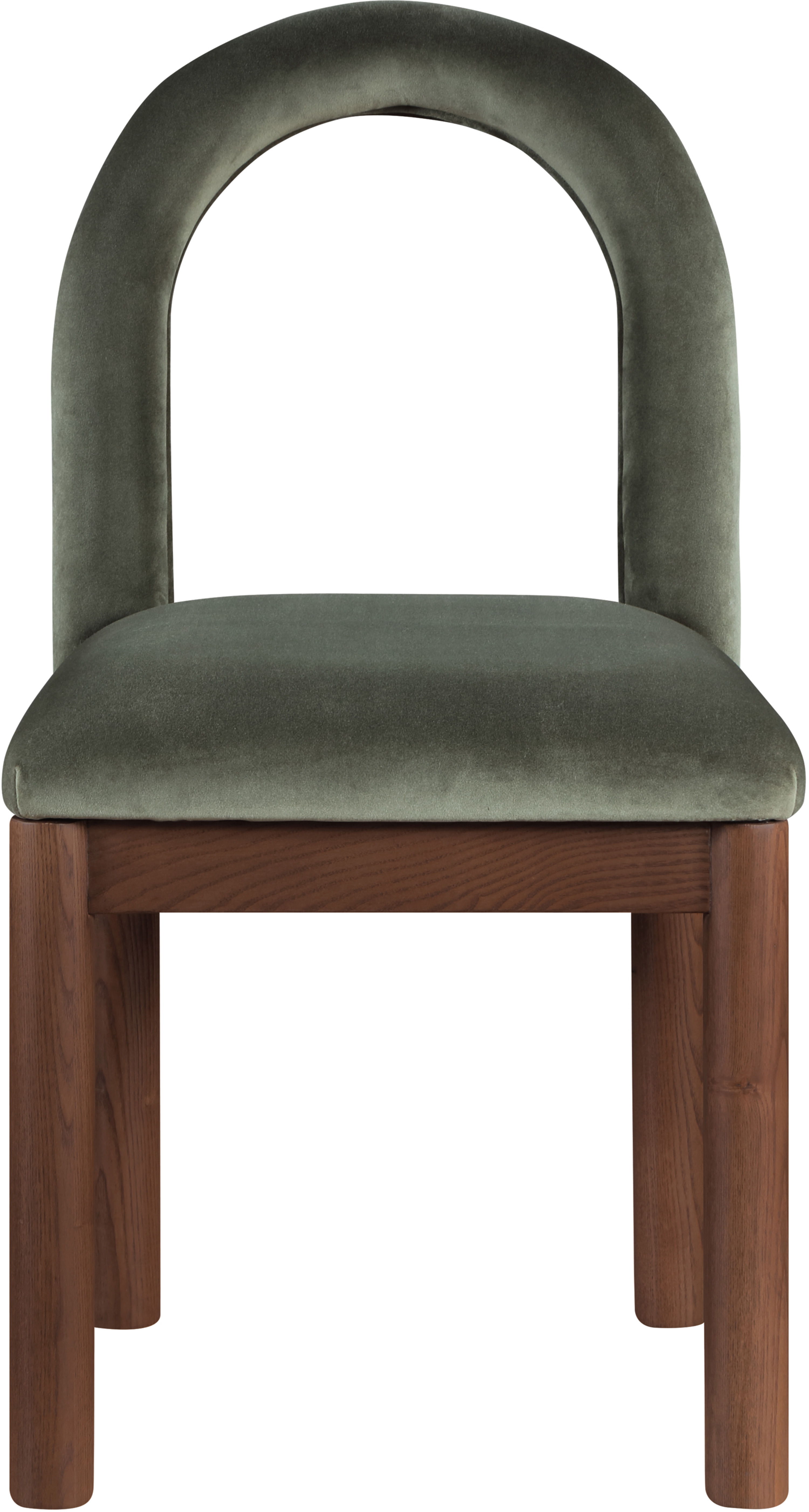 Conrad - Velvet Dining Chair With Brown Legs - Green