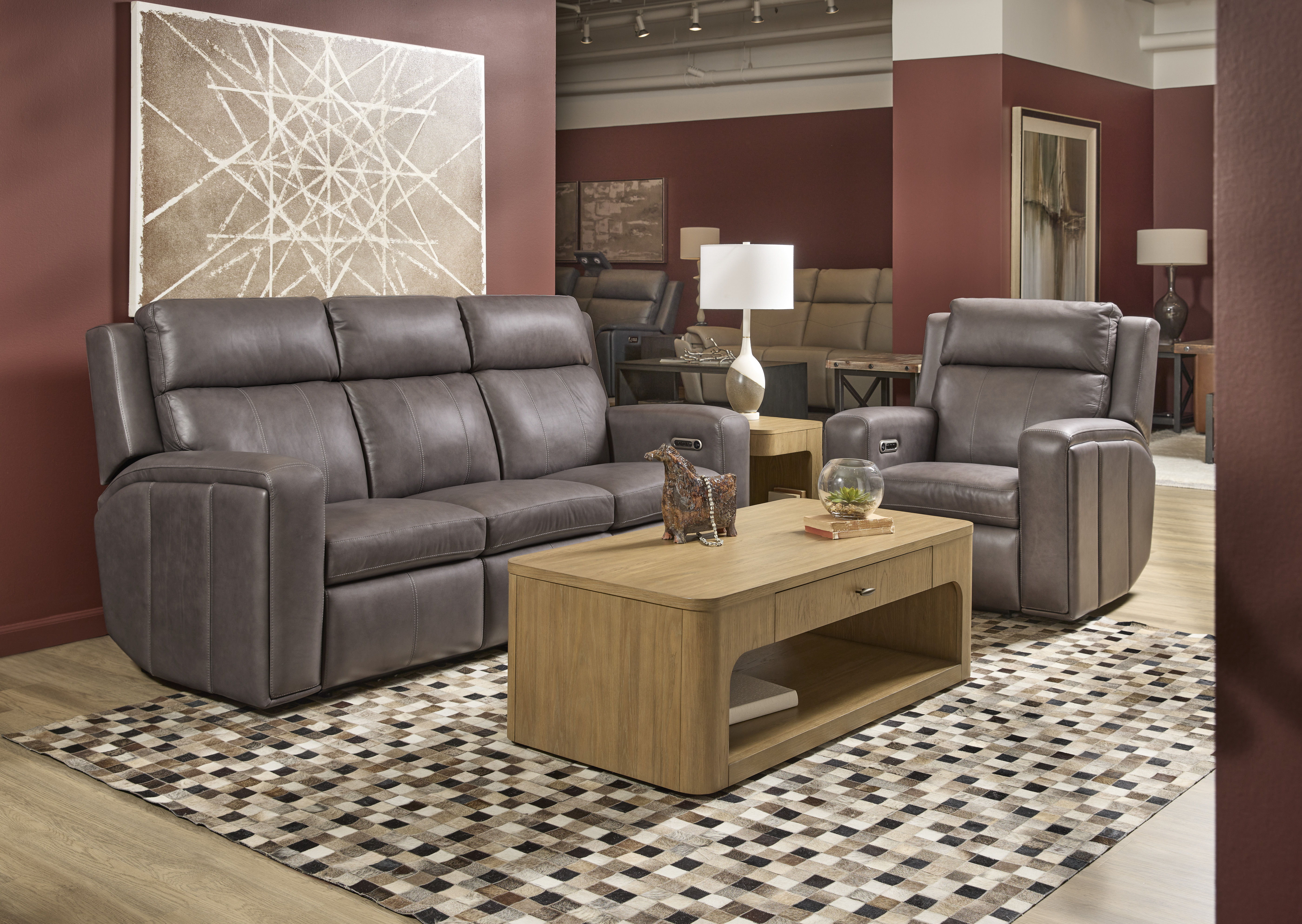 Wyatt - Power Reclining Sofa With Power Headrests & Lumbar - Gunmetal, dark gray, view 8