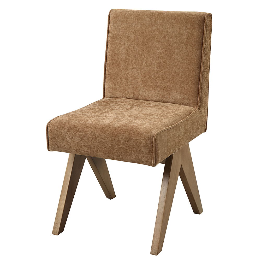 Zoey - Side Chair (Set of 2) - Chocolate Chenille & Oak, dark brown, view 2