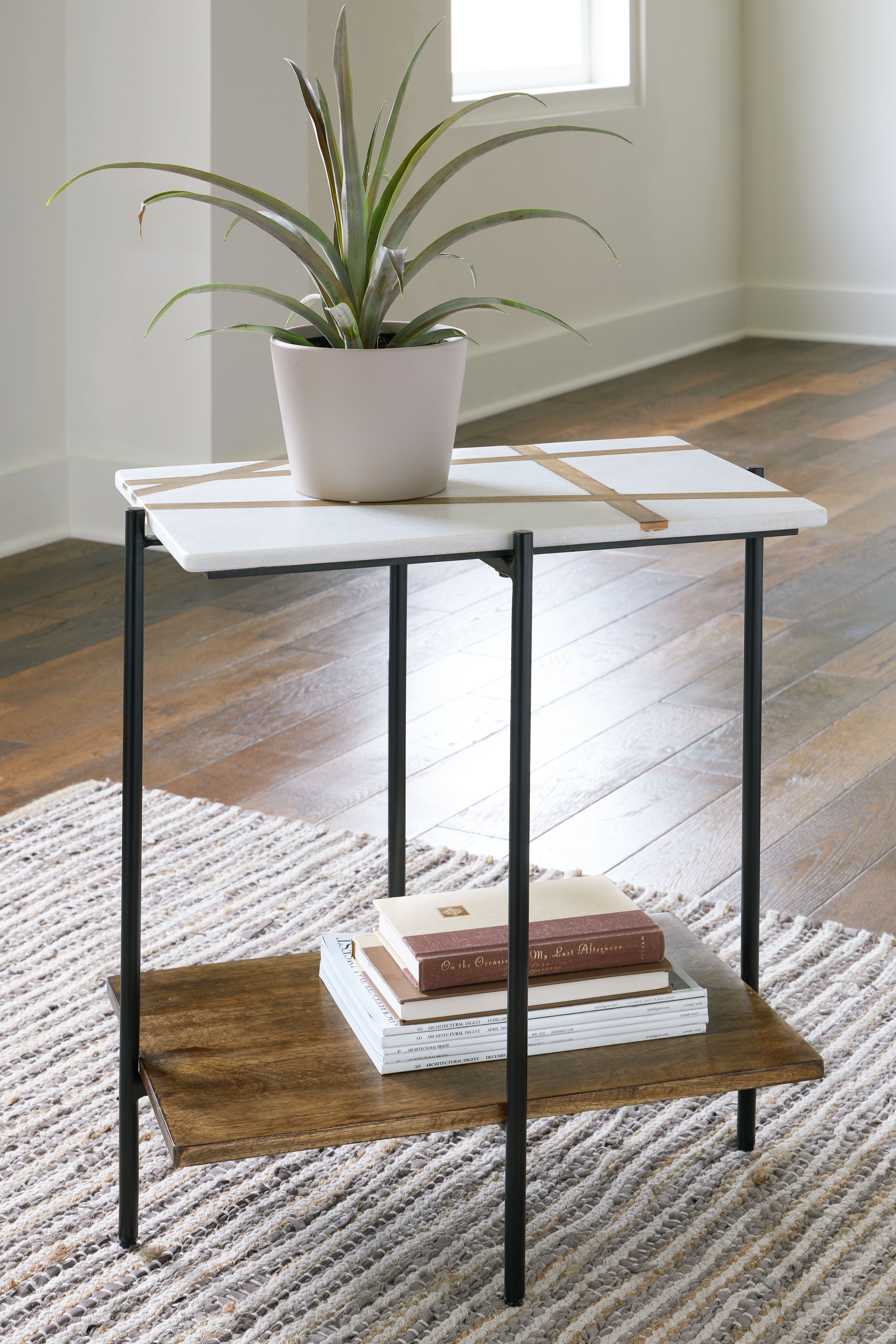 Ashley Furniture Braxmore - Accent Table - White / Light Brown - Image 2