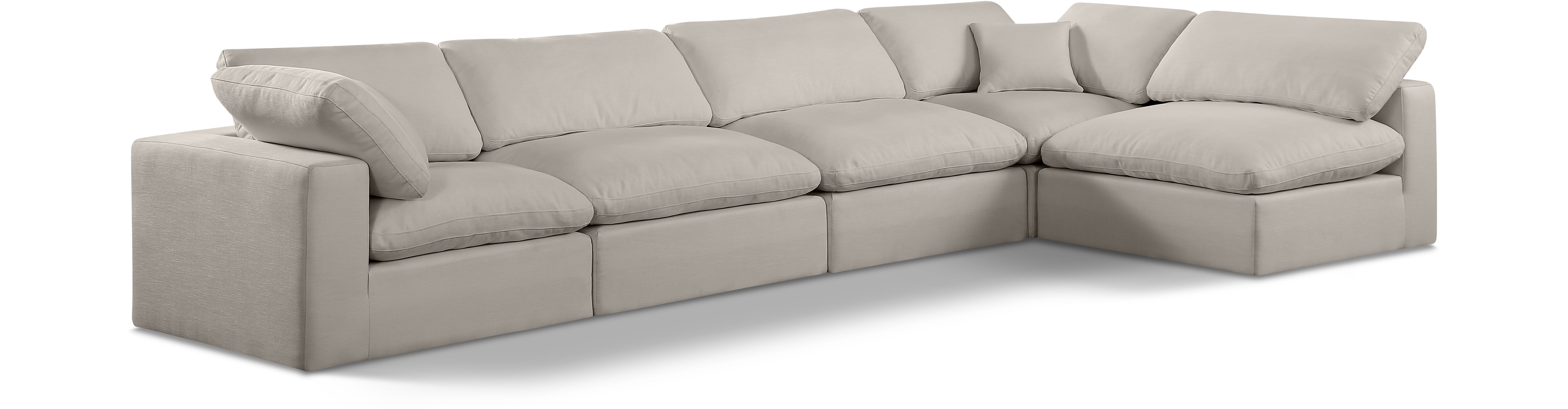 Comfy - 5 Piece Linen Modular Sectional - Beige