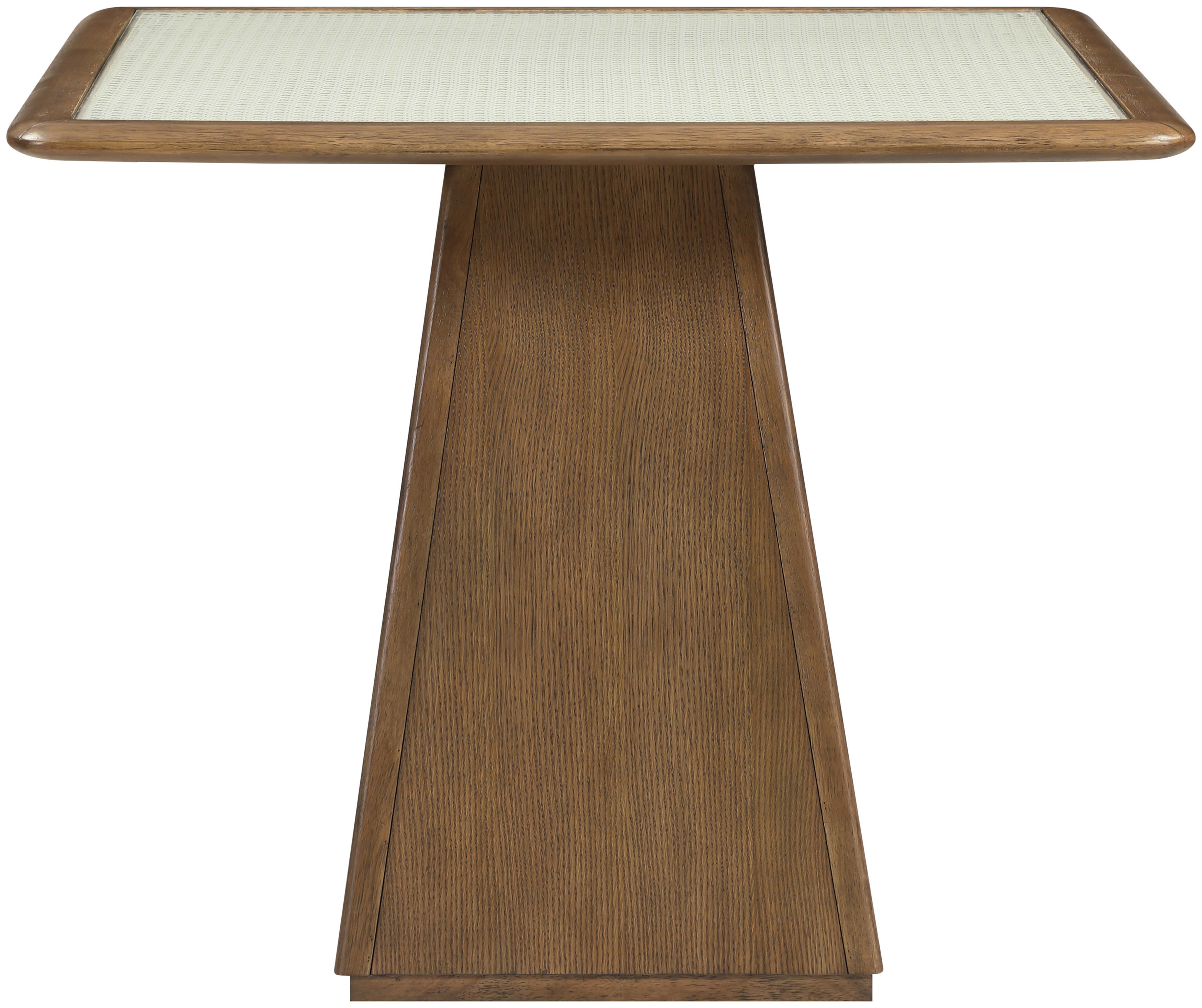 Atrium - 36" Glass Top And Wood Base Dining Table - Brown