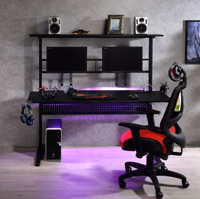 Canzi - Gaming Desk With USB - Black, black, view 4