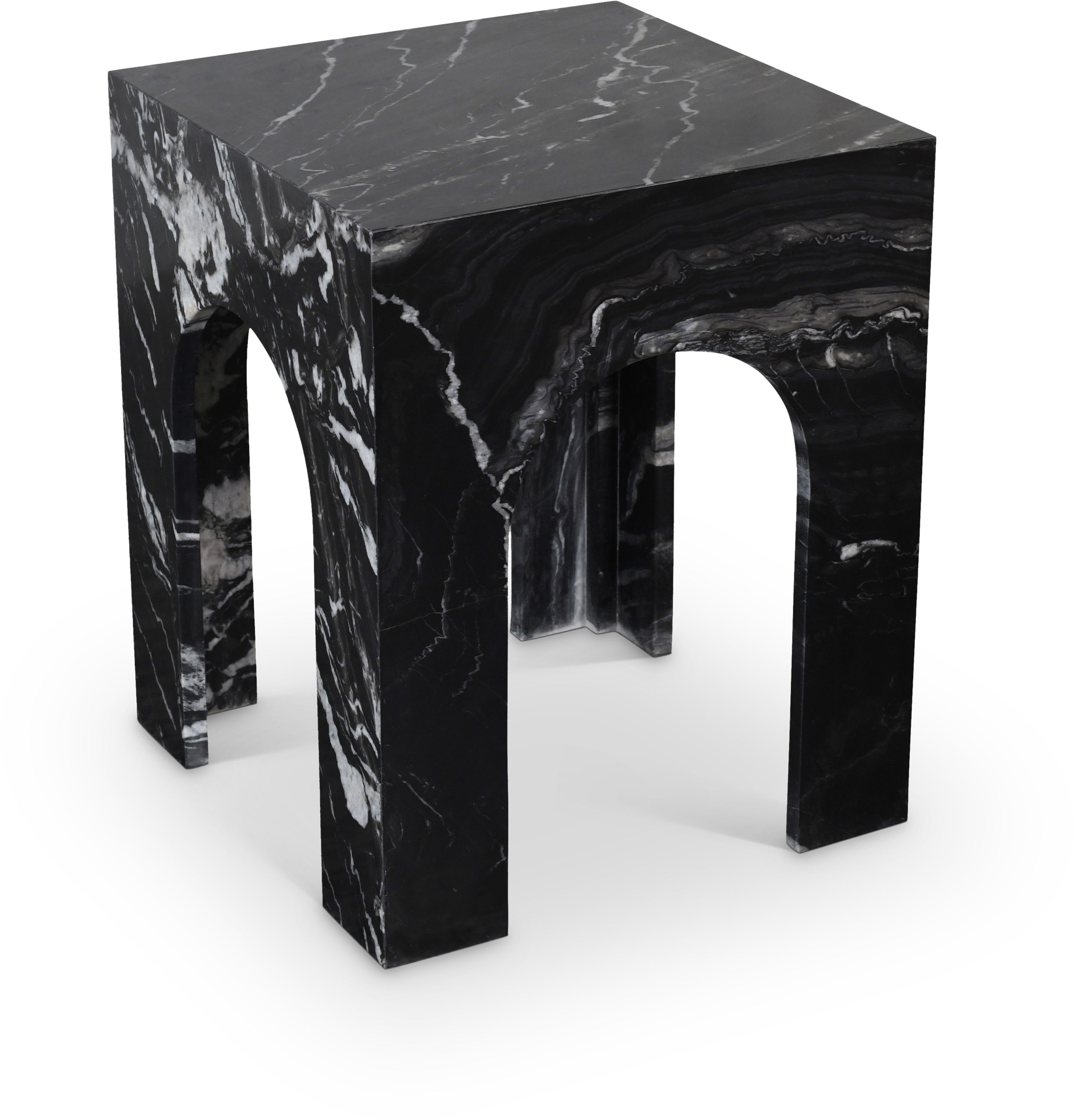 Palermo - Marble End Table - Black