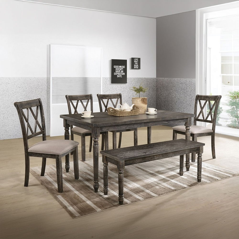 Claudia II - Dining Table - Weathered Gray, dark gray, view 5