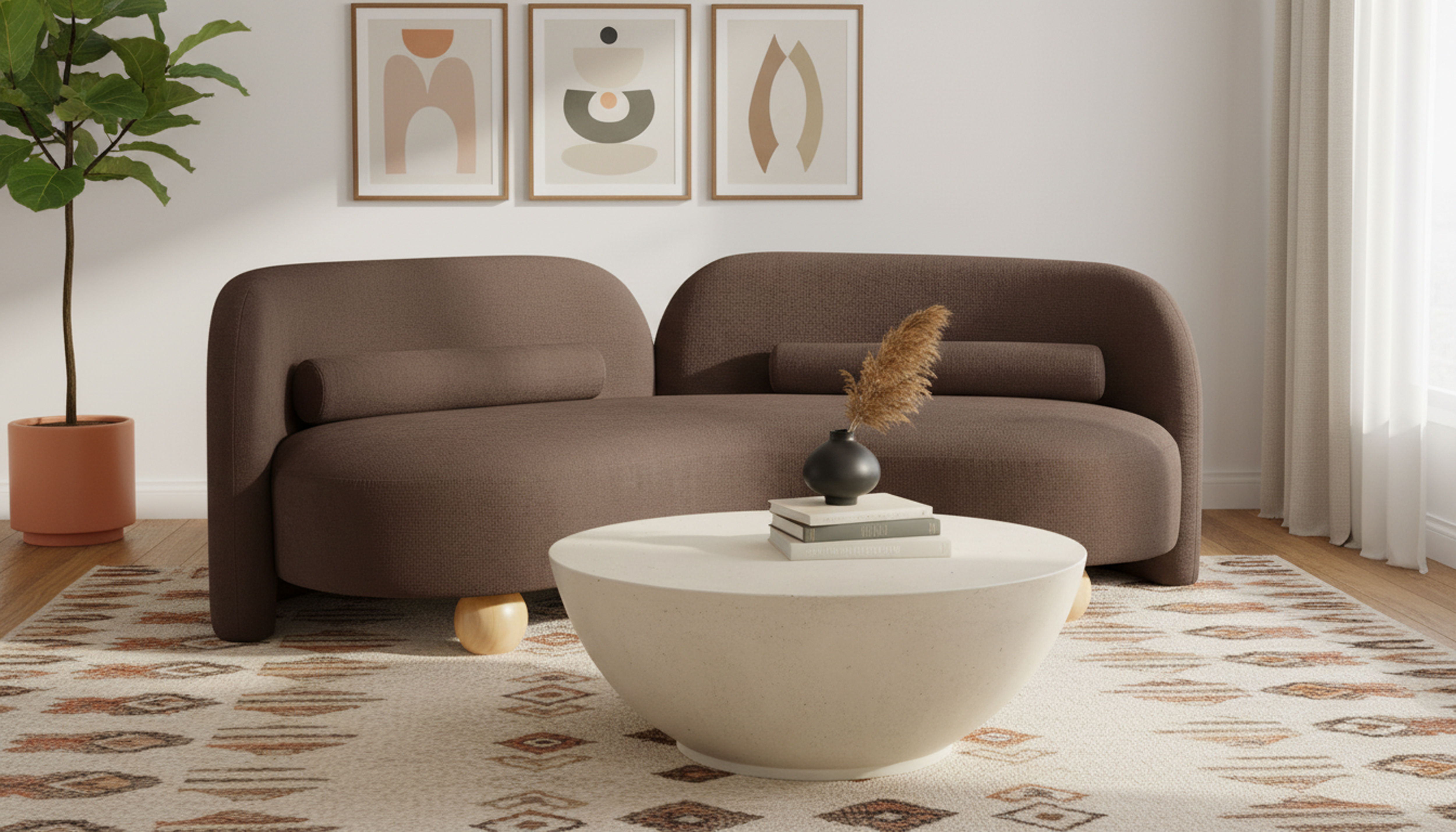 Daphne - Chenille Sofa - Brown