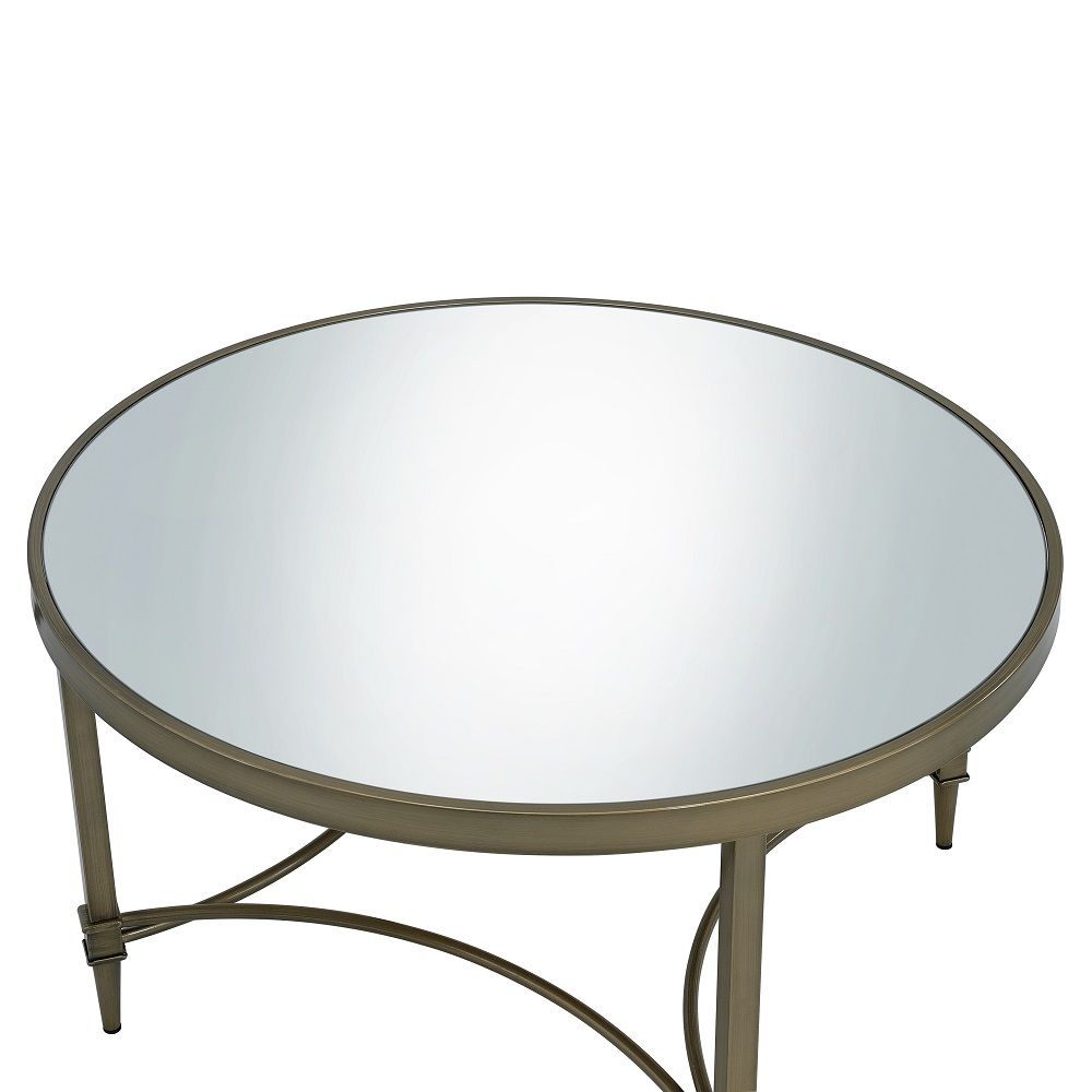 Aditya - Coffee Table - Mirrored & Antique Brass, gold, view 3