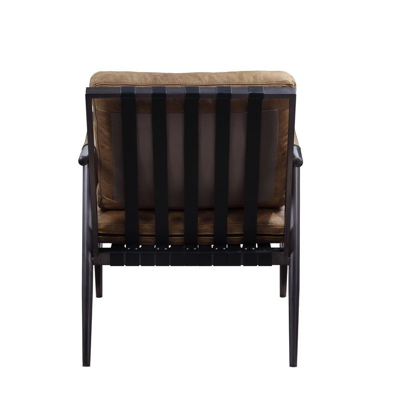 Anzan - Accent Chair - Berham Chestnut Top Grain Leather & Matt Iron, light brown, view 4