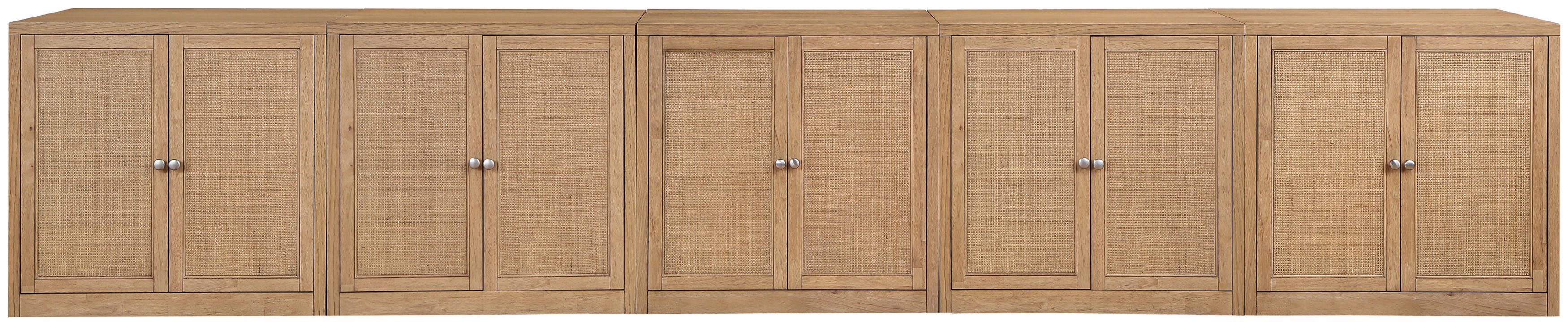 Vero - Solid Wood And Oak Veneer 5 Piece Sideboard/Buffet - Natural