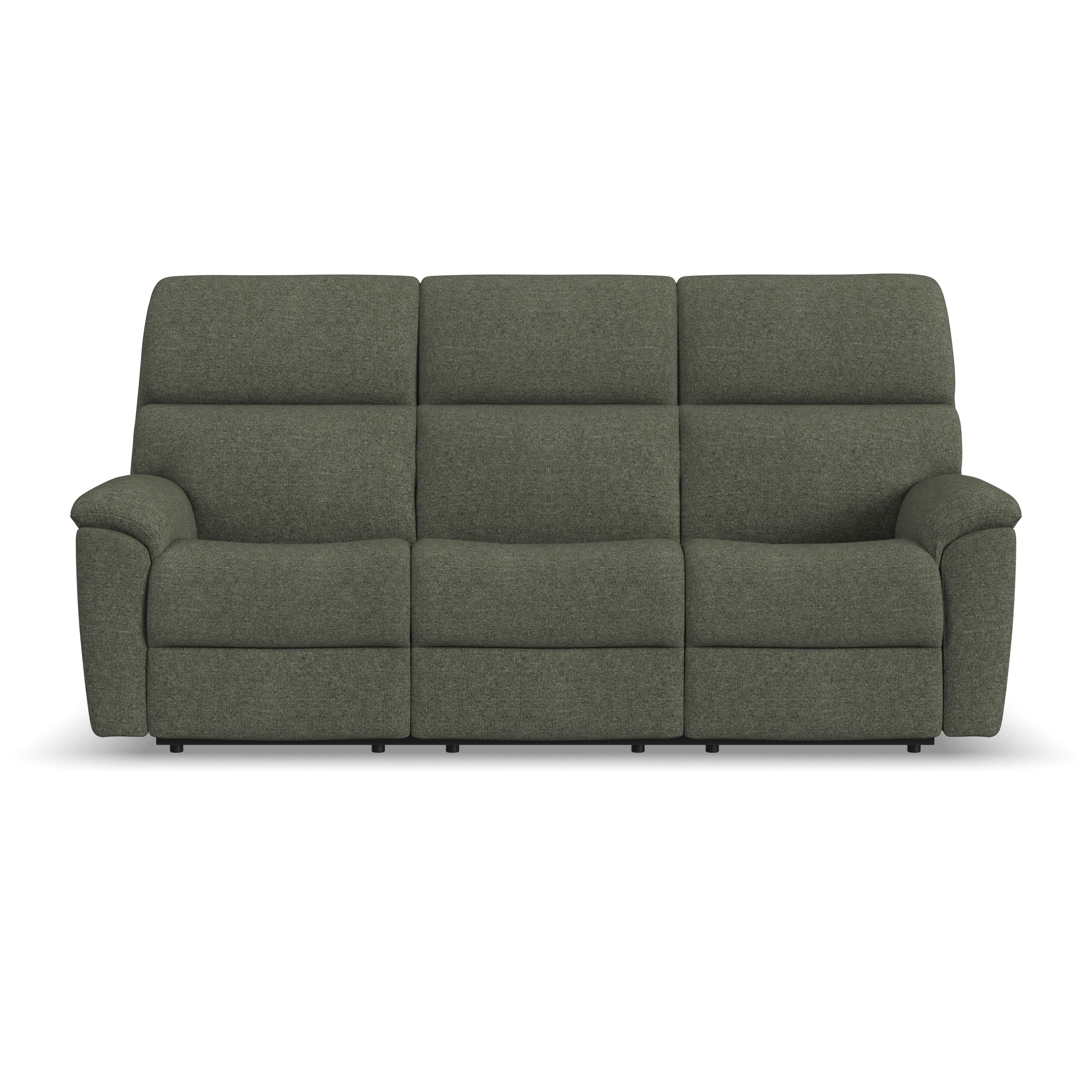 Porter - Transitional Power Reclining Sofa With Console & Power Headrests & Lumbar - Gray, dark gray, view 2