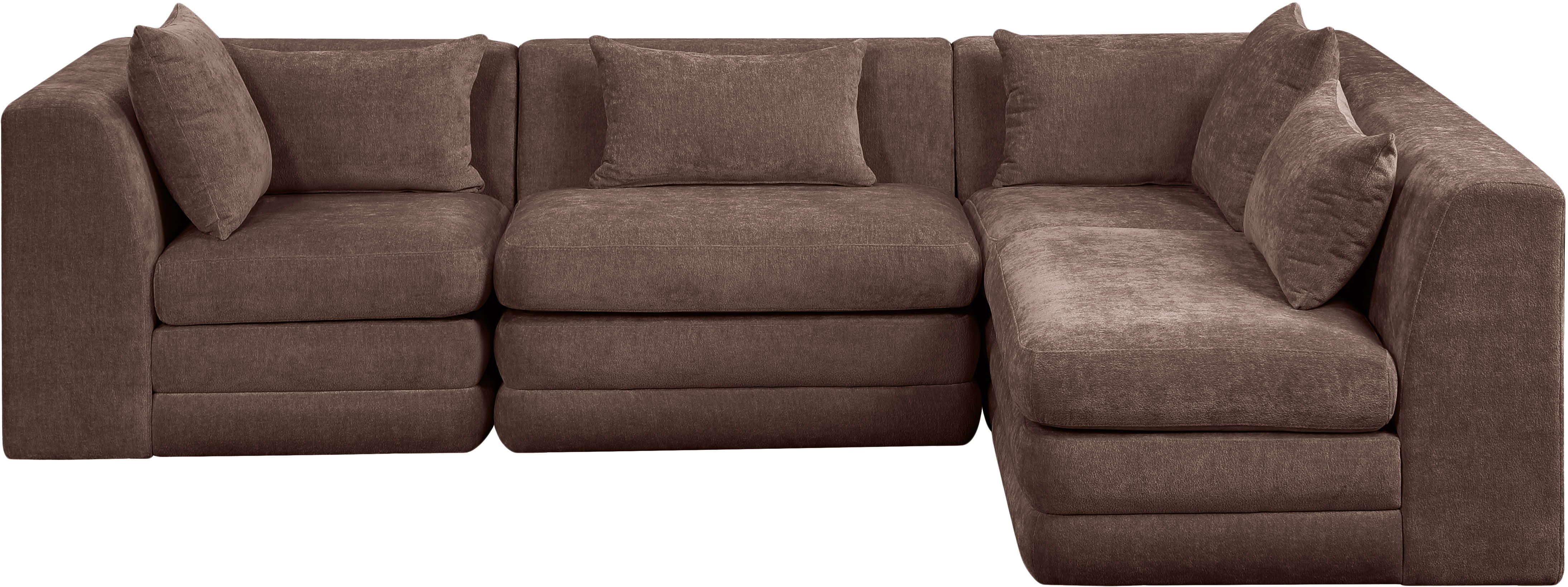 Stellar - 4 Piece 114" Upholstered Modular Sectional - Brown