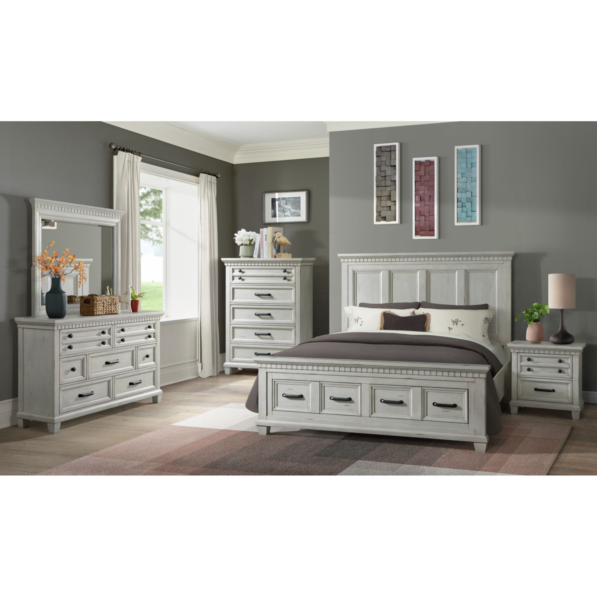 McCoy - Queen Storage Bed - Antique White