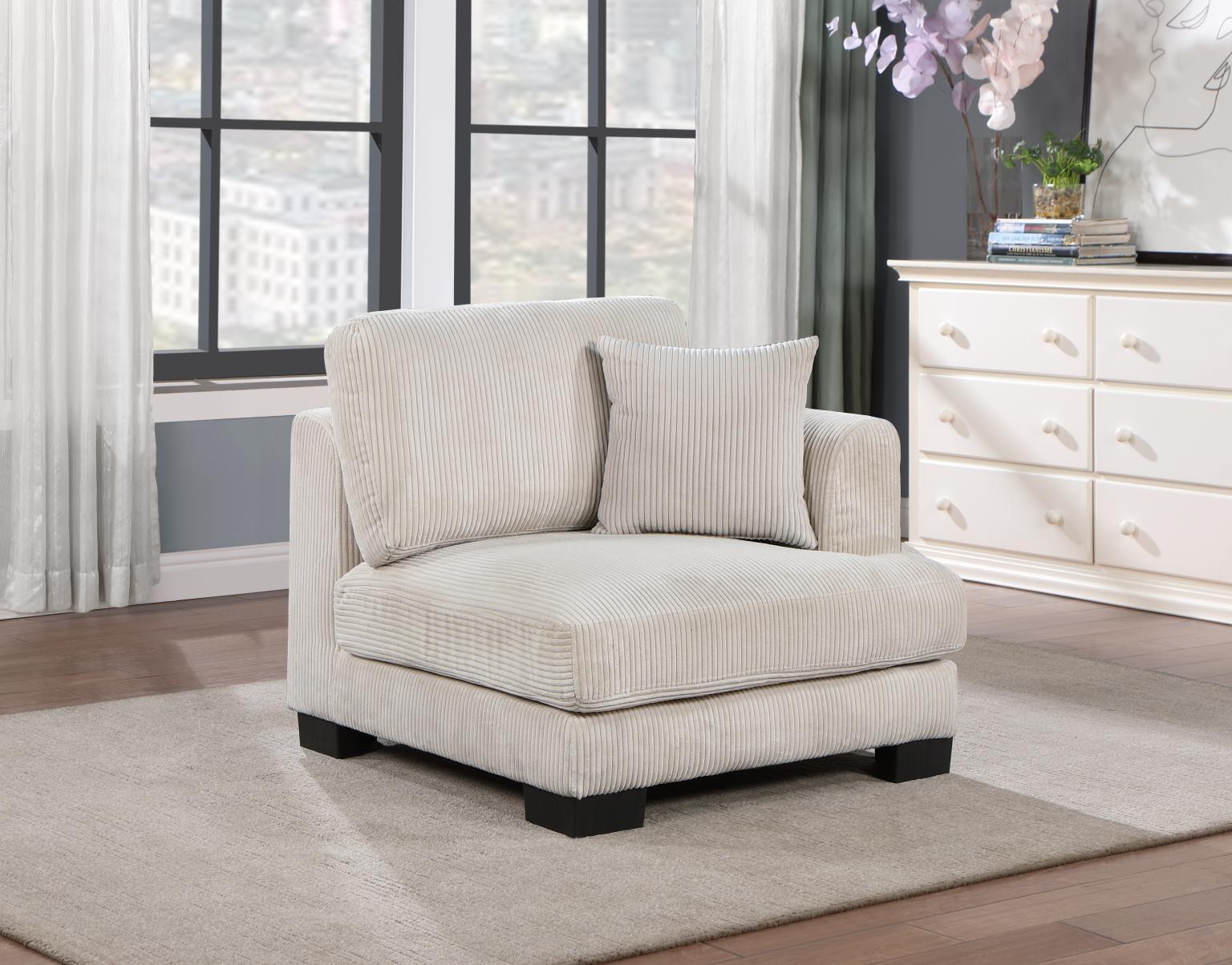 U255 - Right Chair With Pillow - Beige