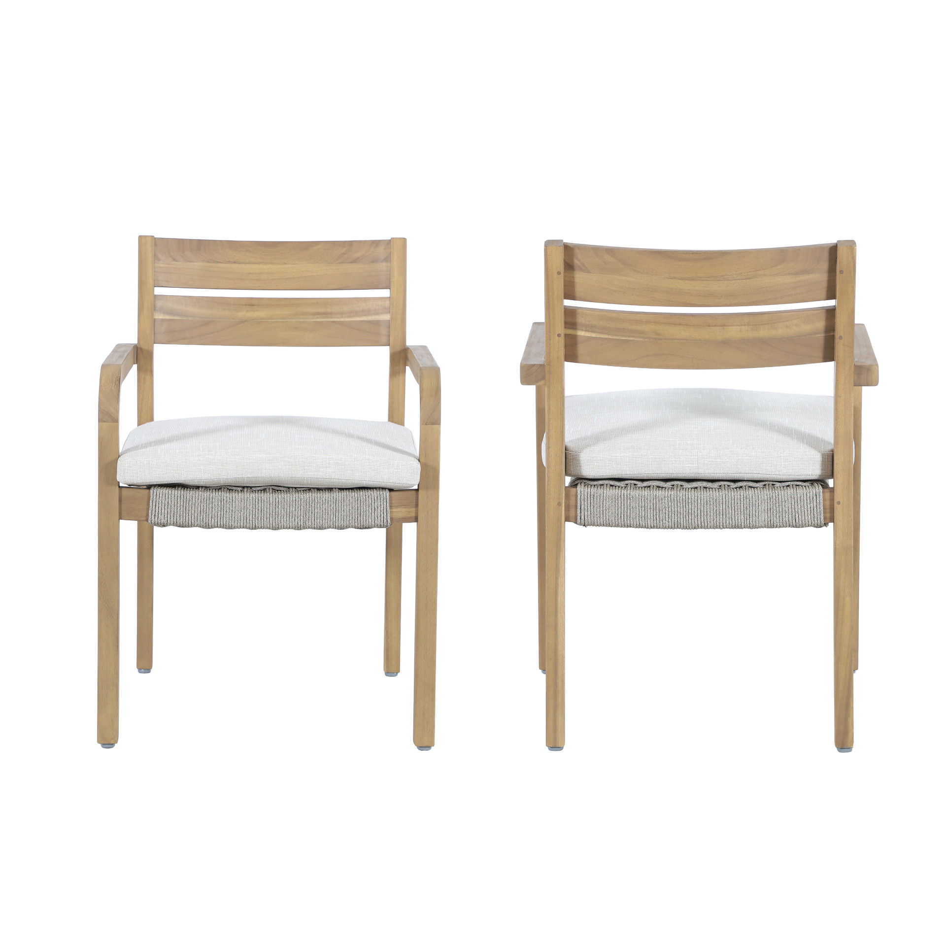 Arden - Wood And Wicker Patio Dining Chair (Set of 2) - Natural / Brown, light brown, view 5