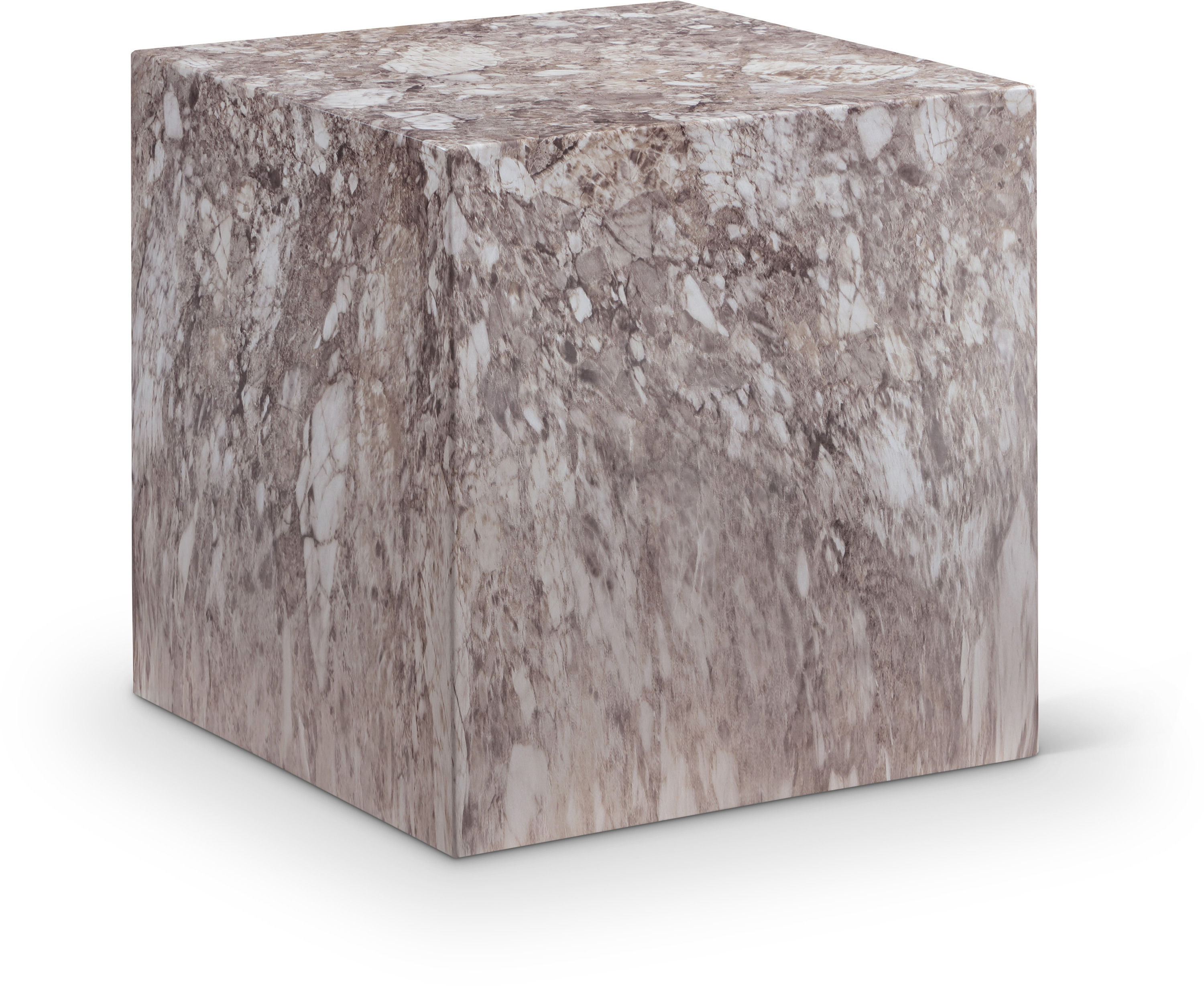 Piazza - Marble Finish Concrete End Table - Brown