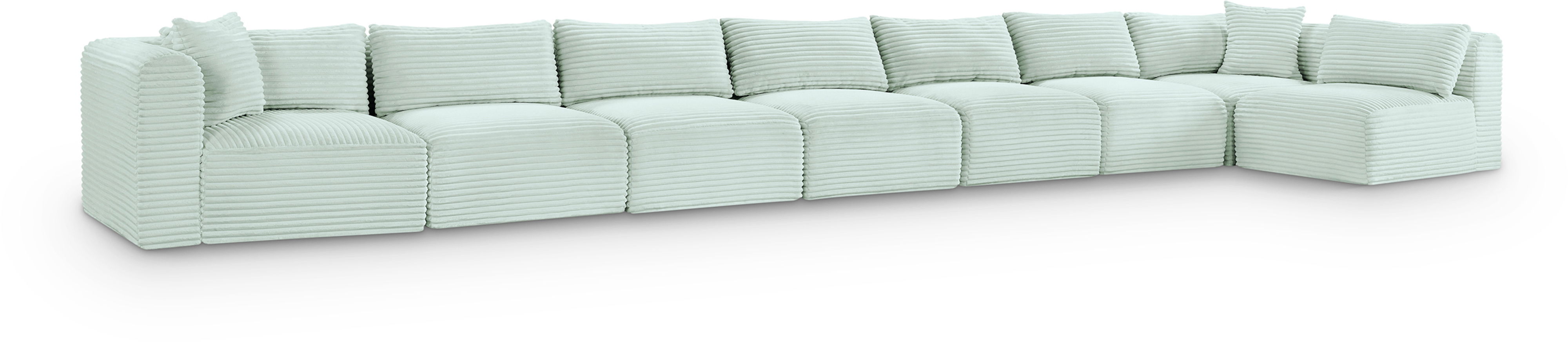 Shaggy - 8 Piece Modular Sectional - Mint
