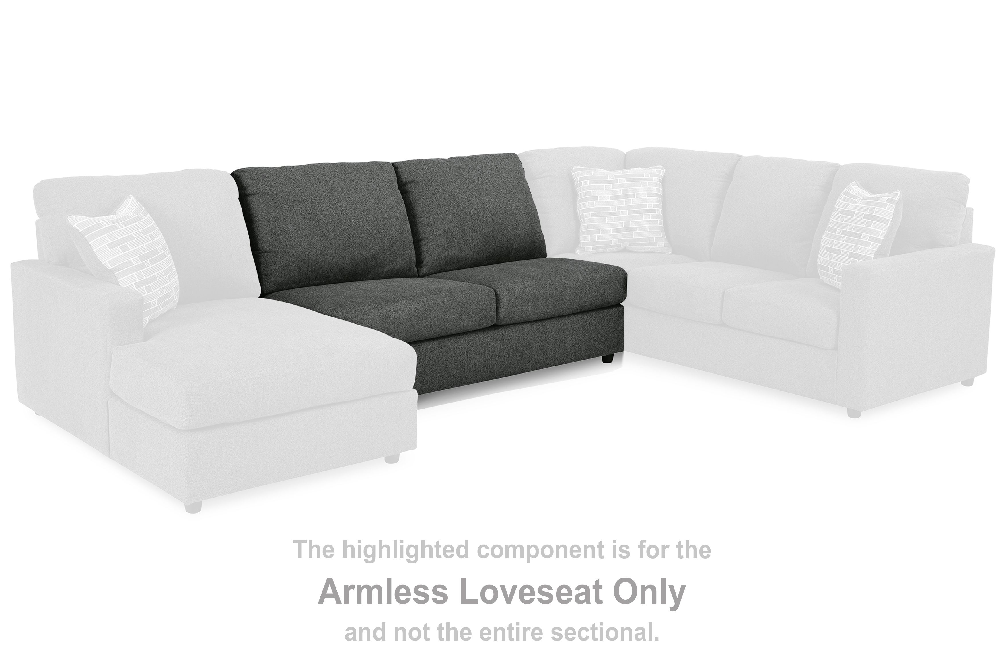 Edenfield - Armless Loveseat - Charcoal