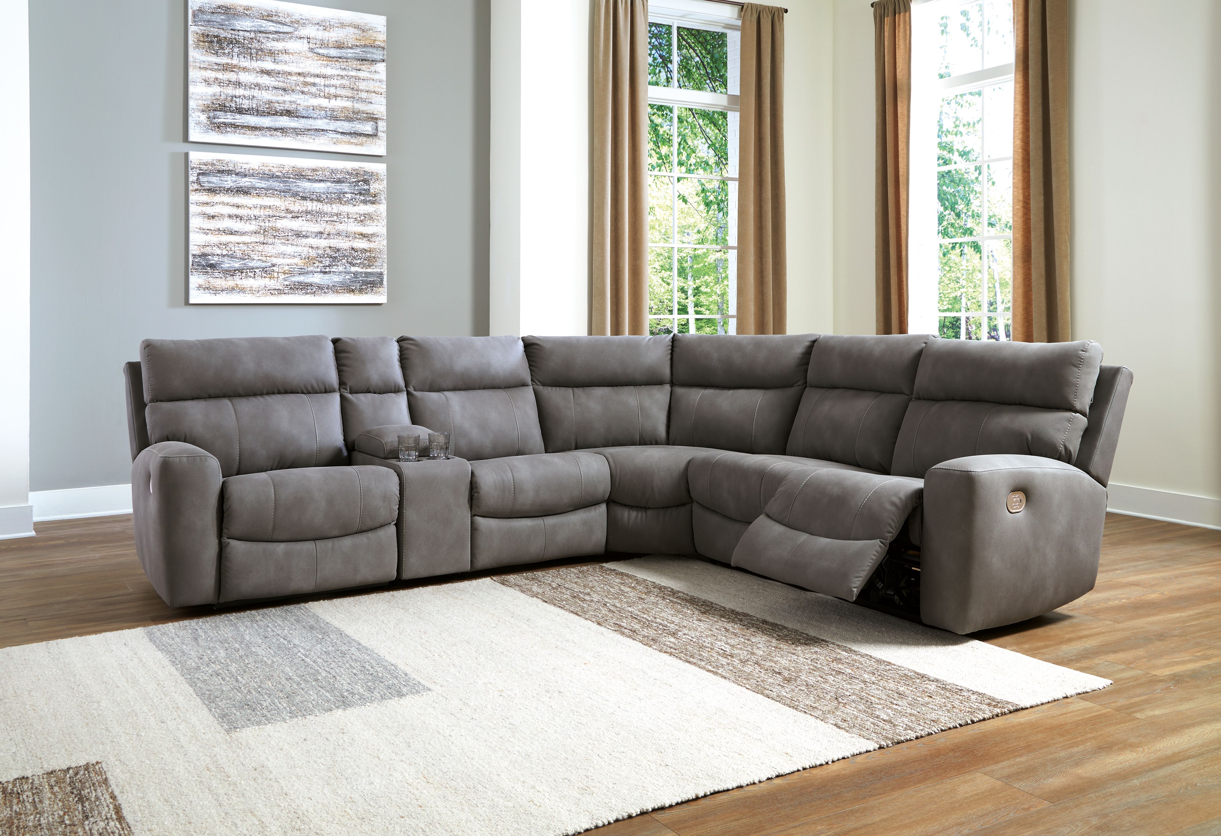 Ashley Furniture Next-Gen Durapella - 6-Piece Power Reclining Sectional - Slate - Image 5
