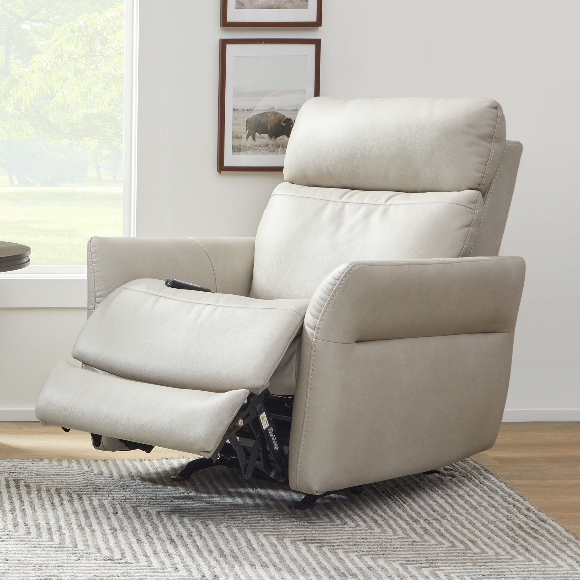 Artemis - Power Rocking Recliner With Power Headrest, Lumbar, Heat & Massage - Dove, light gray, view 4