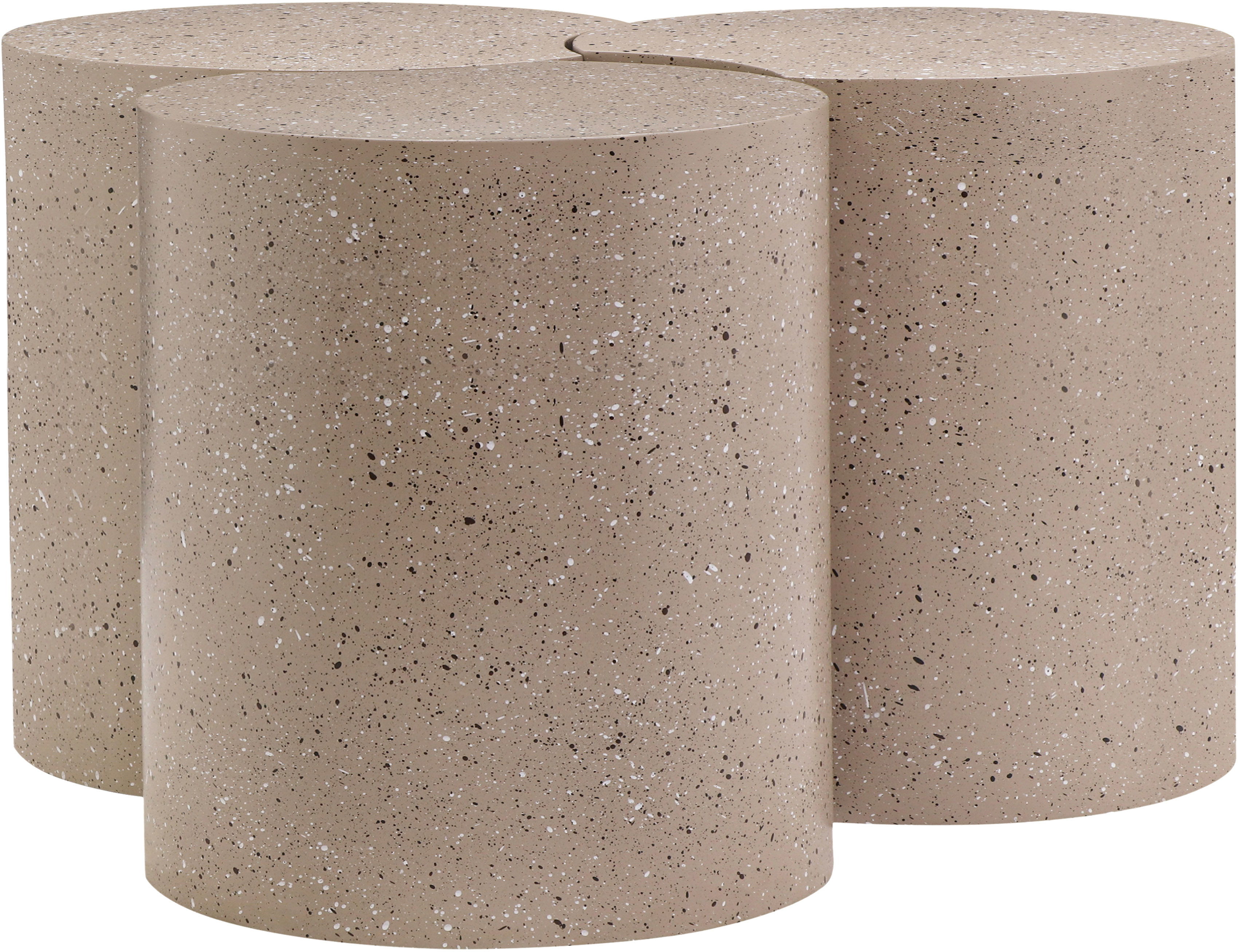 Dimple - 20" 3 Piece Modular Coffee Table - Taupe Terazzo