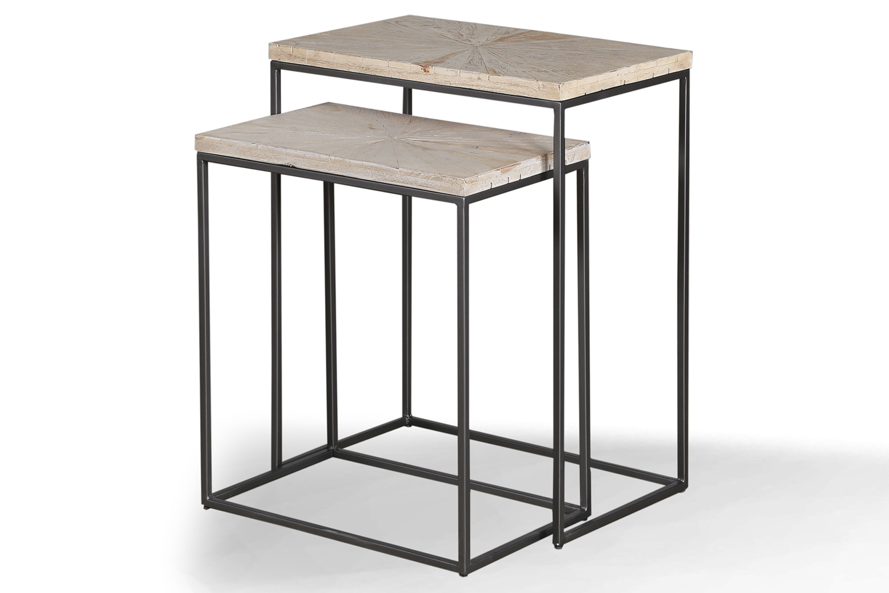 Parker House Crossings Monaco - Chairside Nesting Table - Weathered Blanc