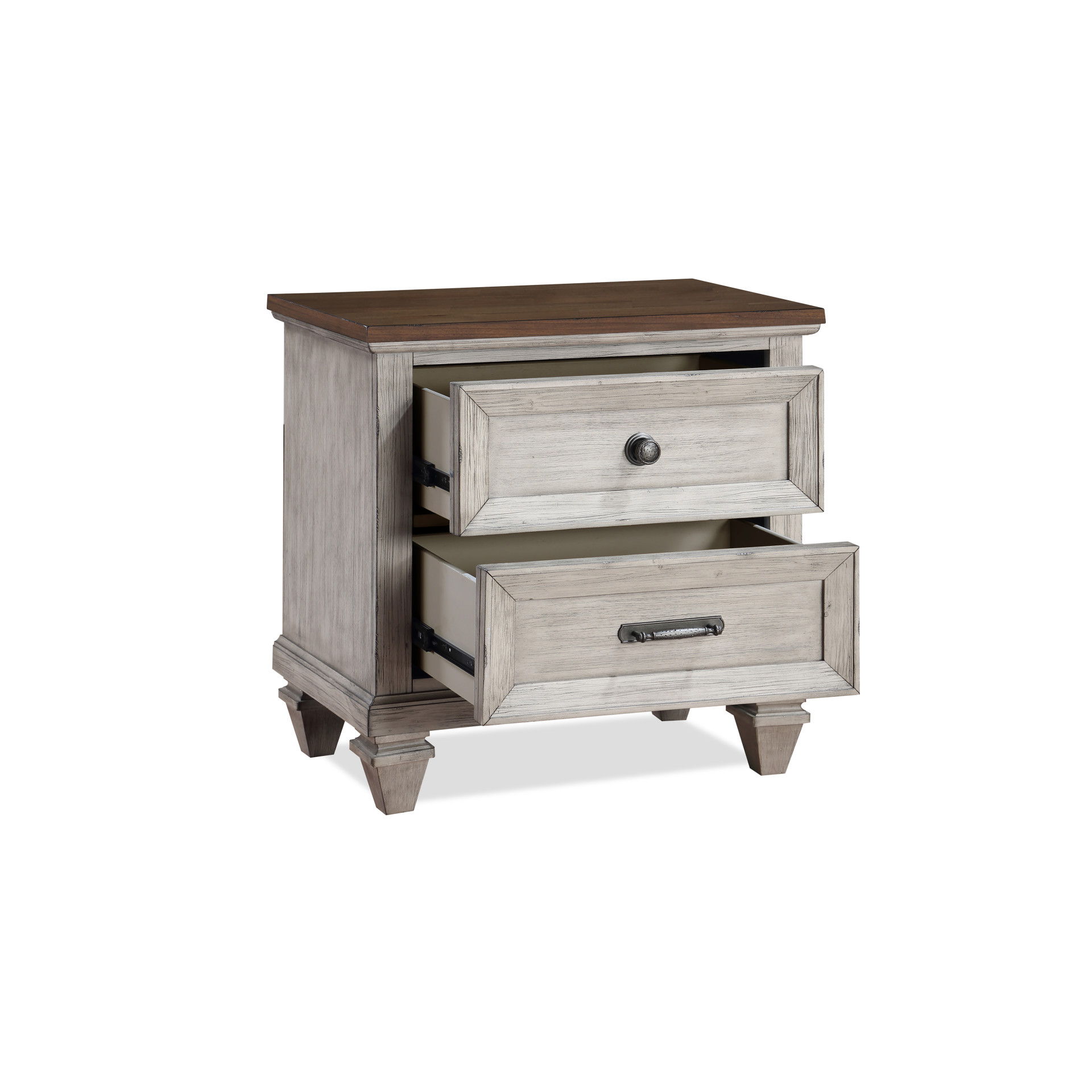 Mariana - Nightstand With USB - Vintage Creme, gray, view 4