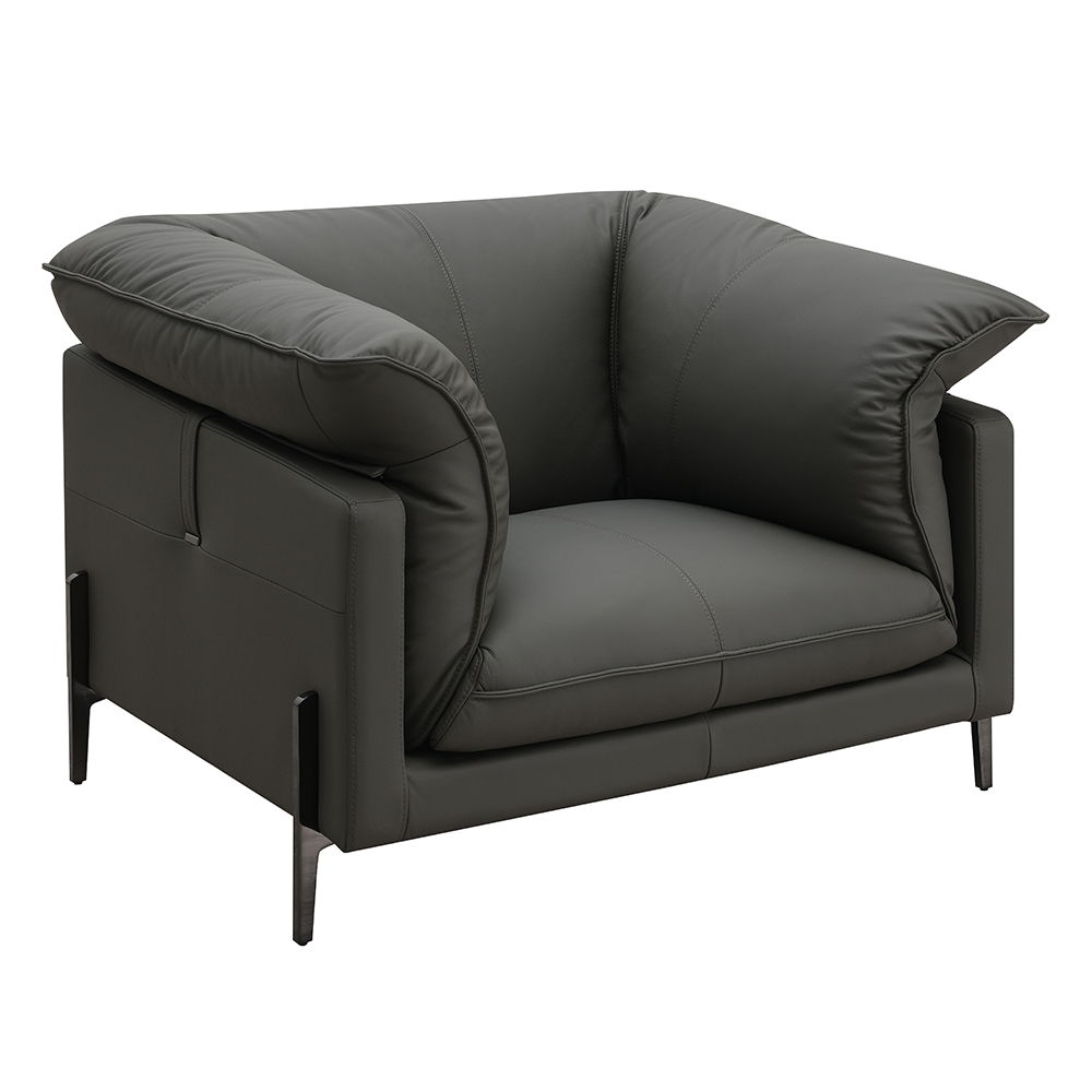 Tadi - Chair - Black Top Grain Leather, black