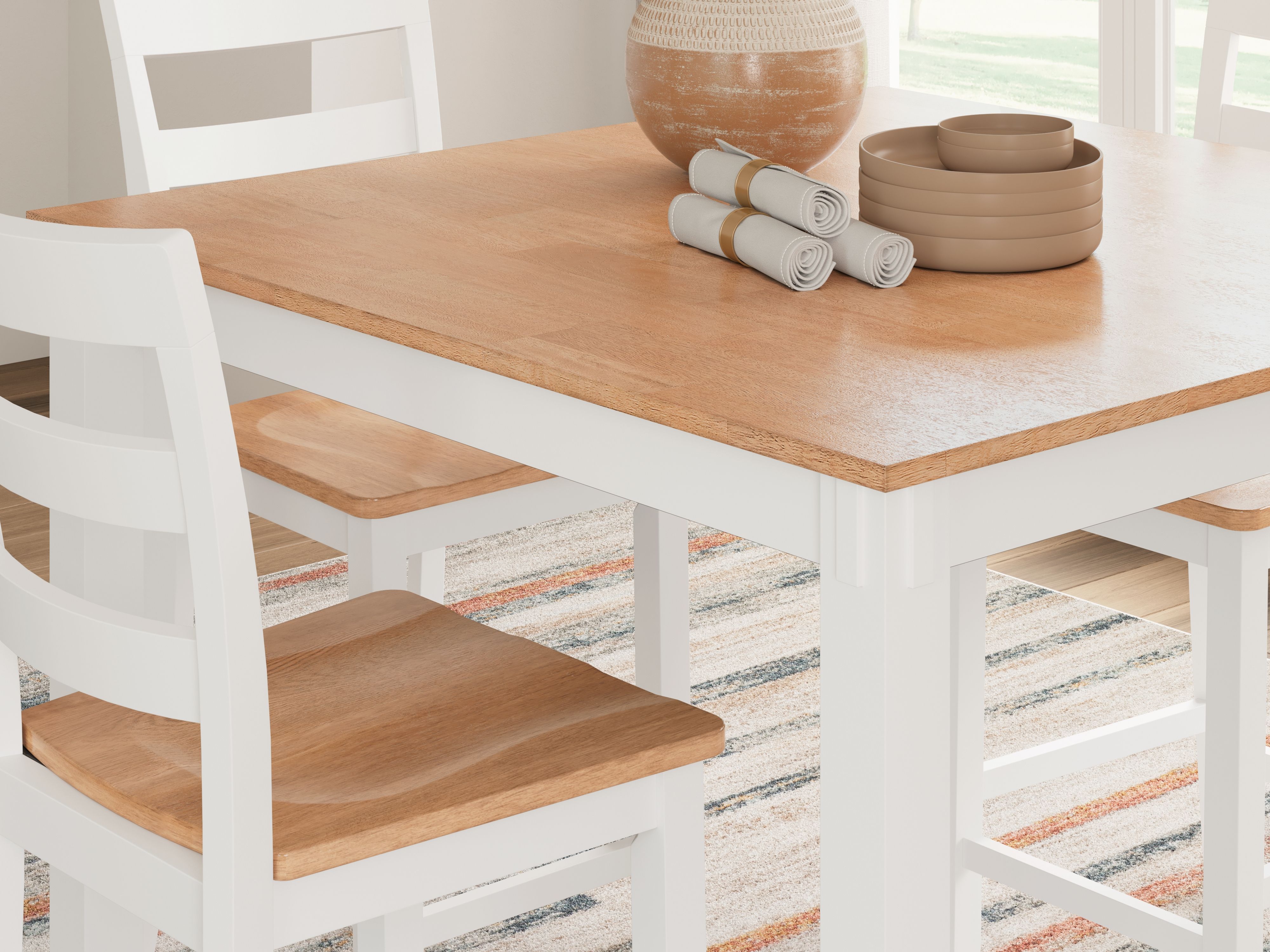 Ashley Furniture Gesthaven - Dining Room Counter Table Set (Set of 5) - Natural / White - Image 6