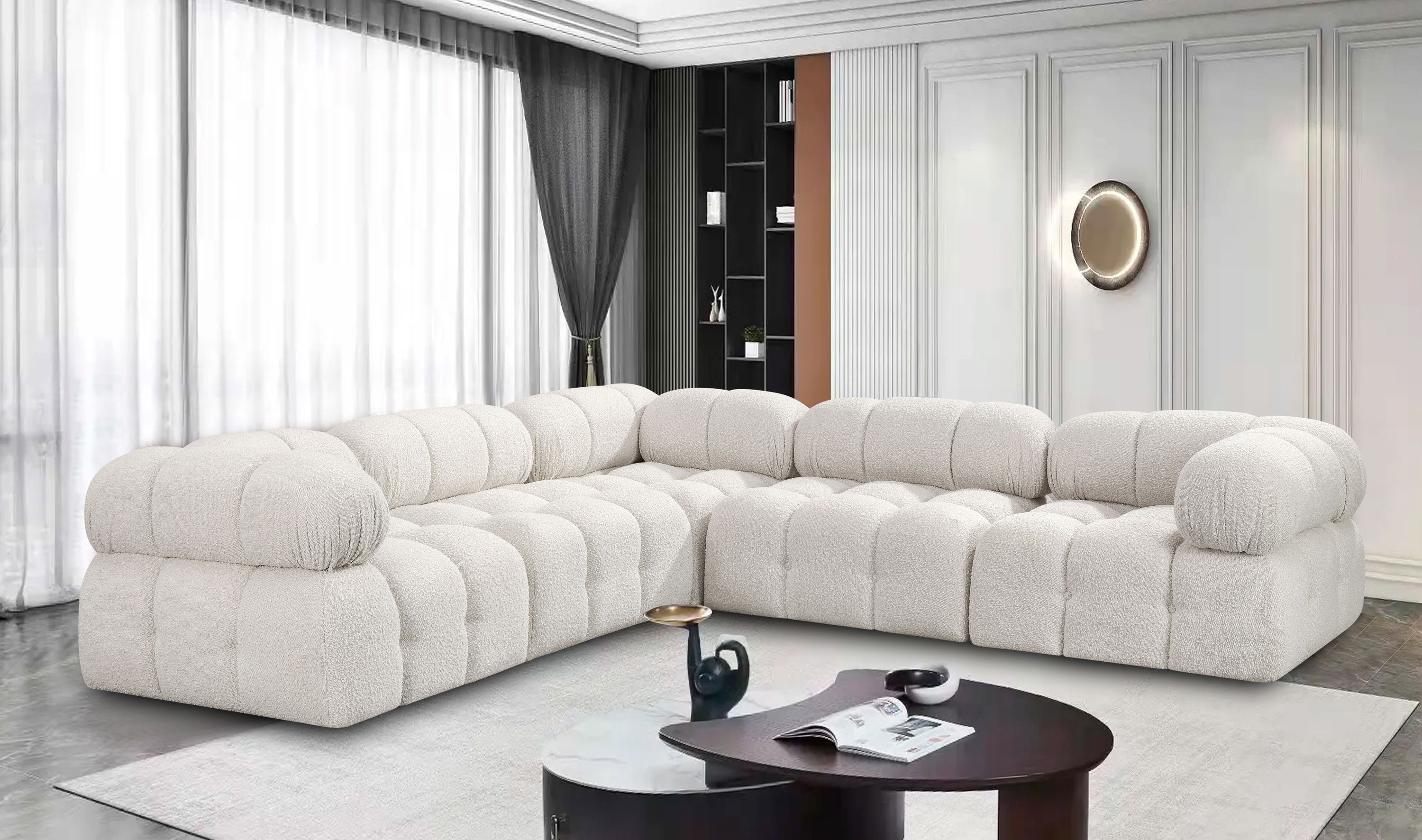 Ames - 5 Piece Modular Sectional - Cream