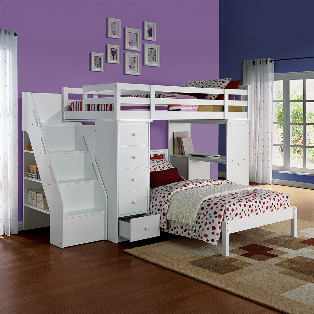 Freya - Twin Bed - White, white, view 5