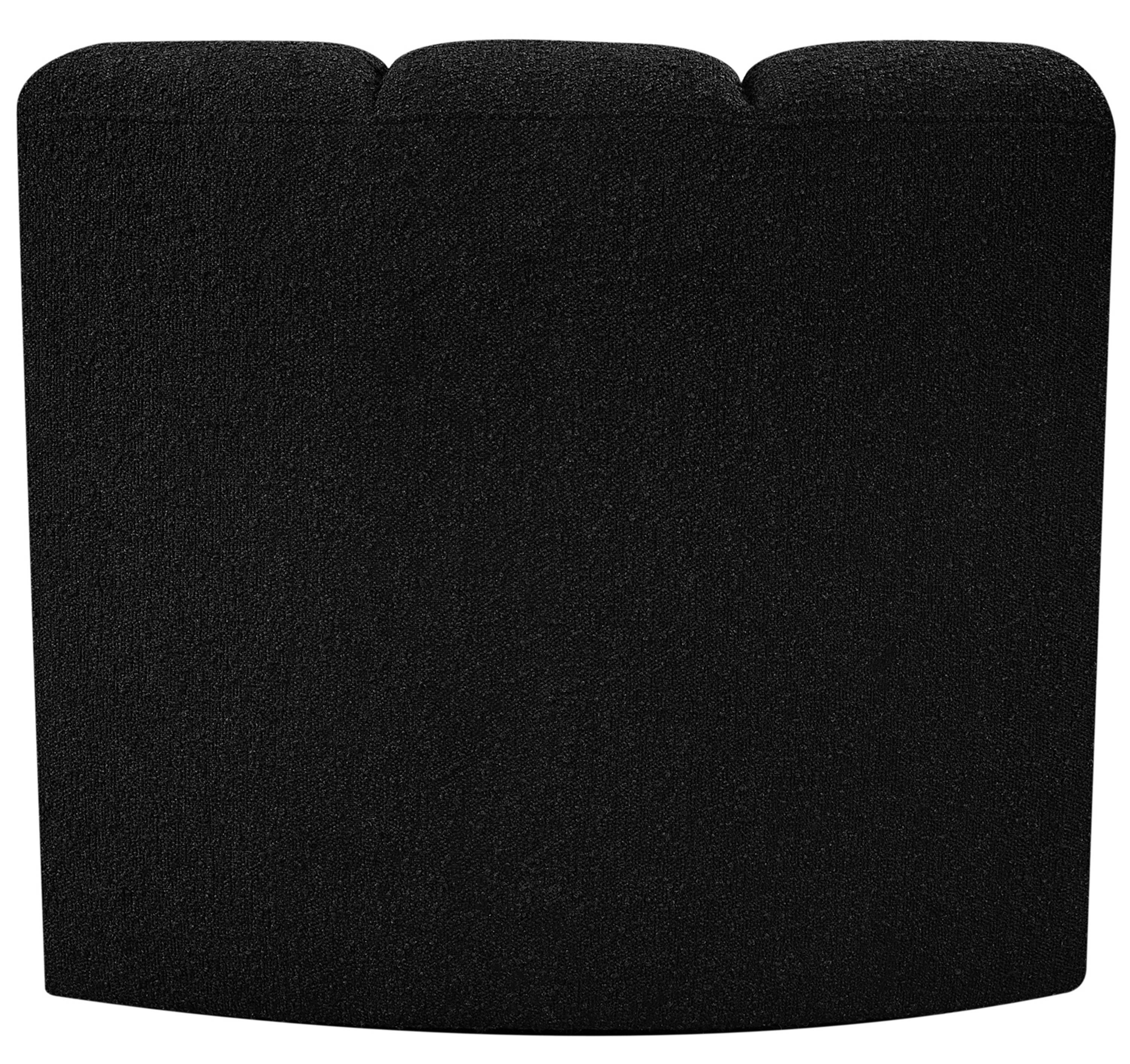 Arc - Boucle Fabric Curved Corner Chair - Black