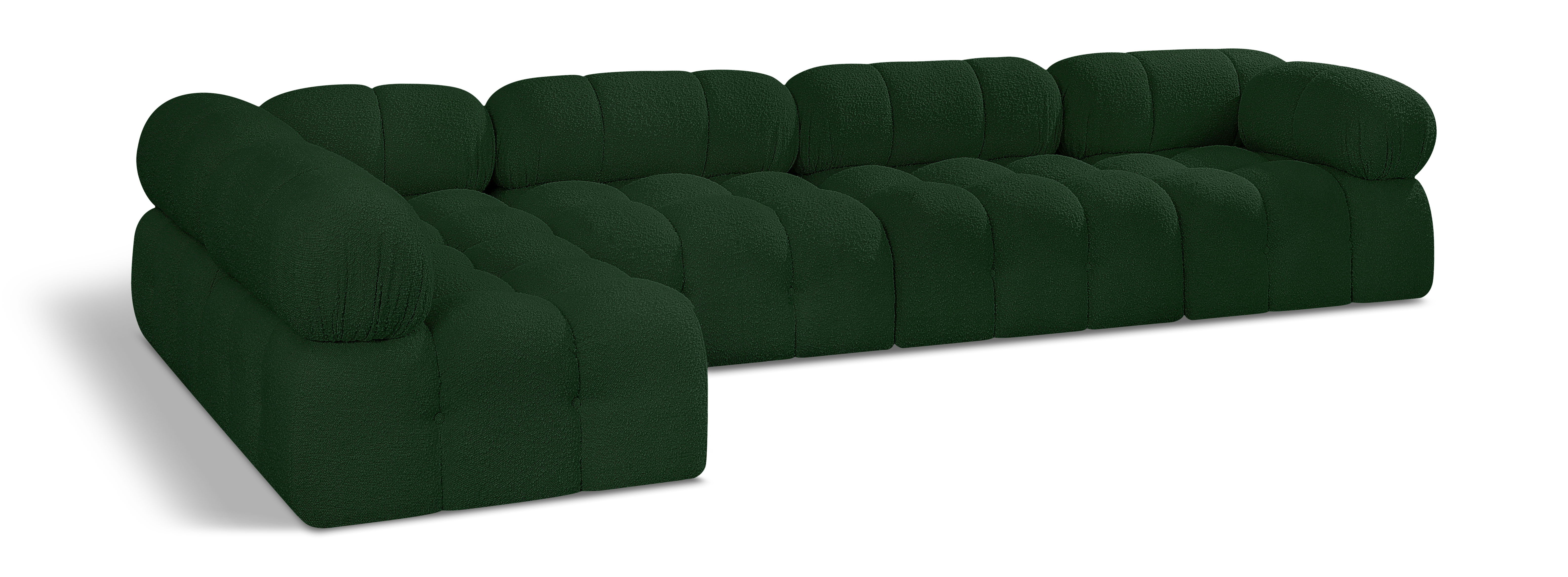 Ames - 5 Piece Modular L-Shaped Sectional - Green