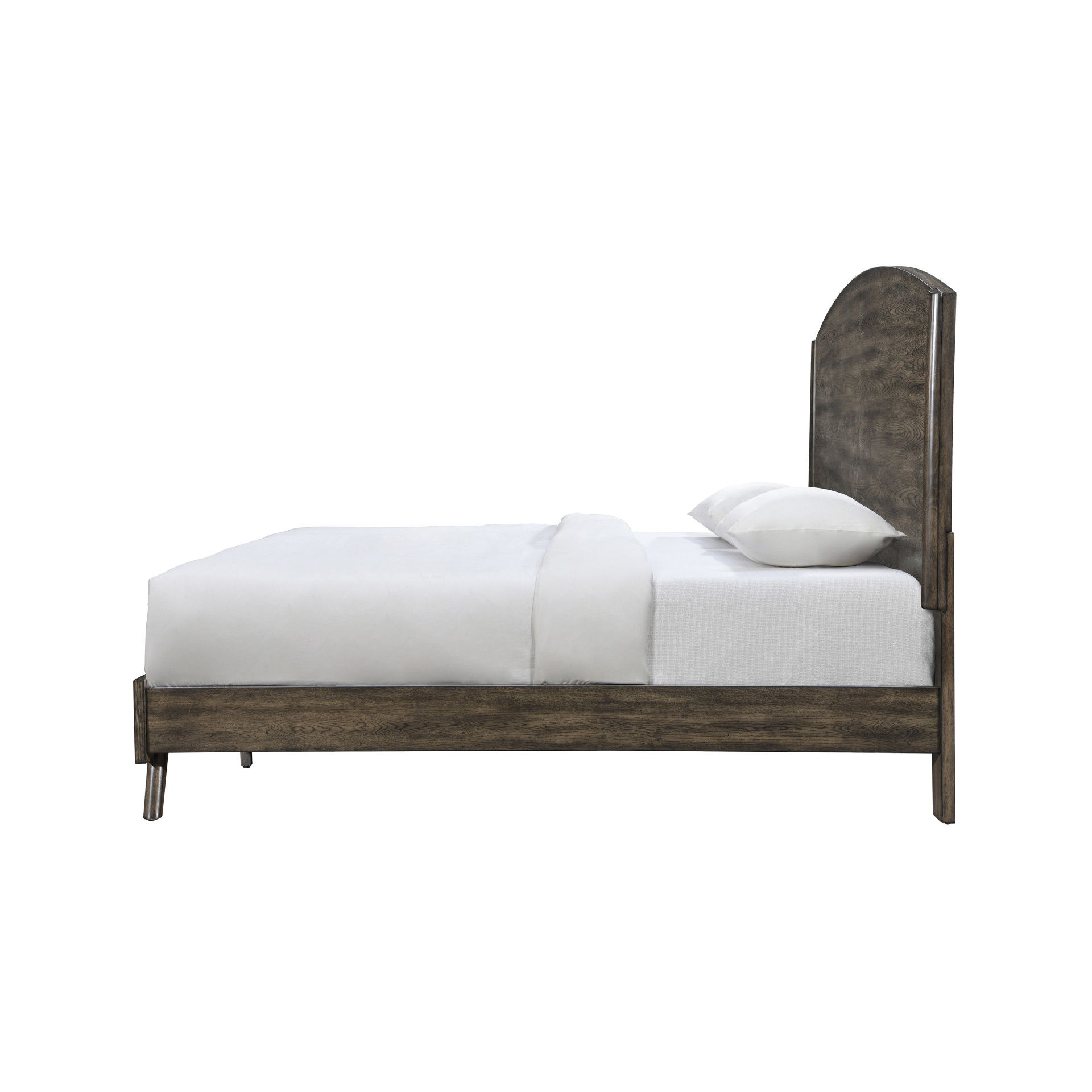 Rex - 5/0 Queen Panel Bed - Walnut, dark brown, view 6